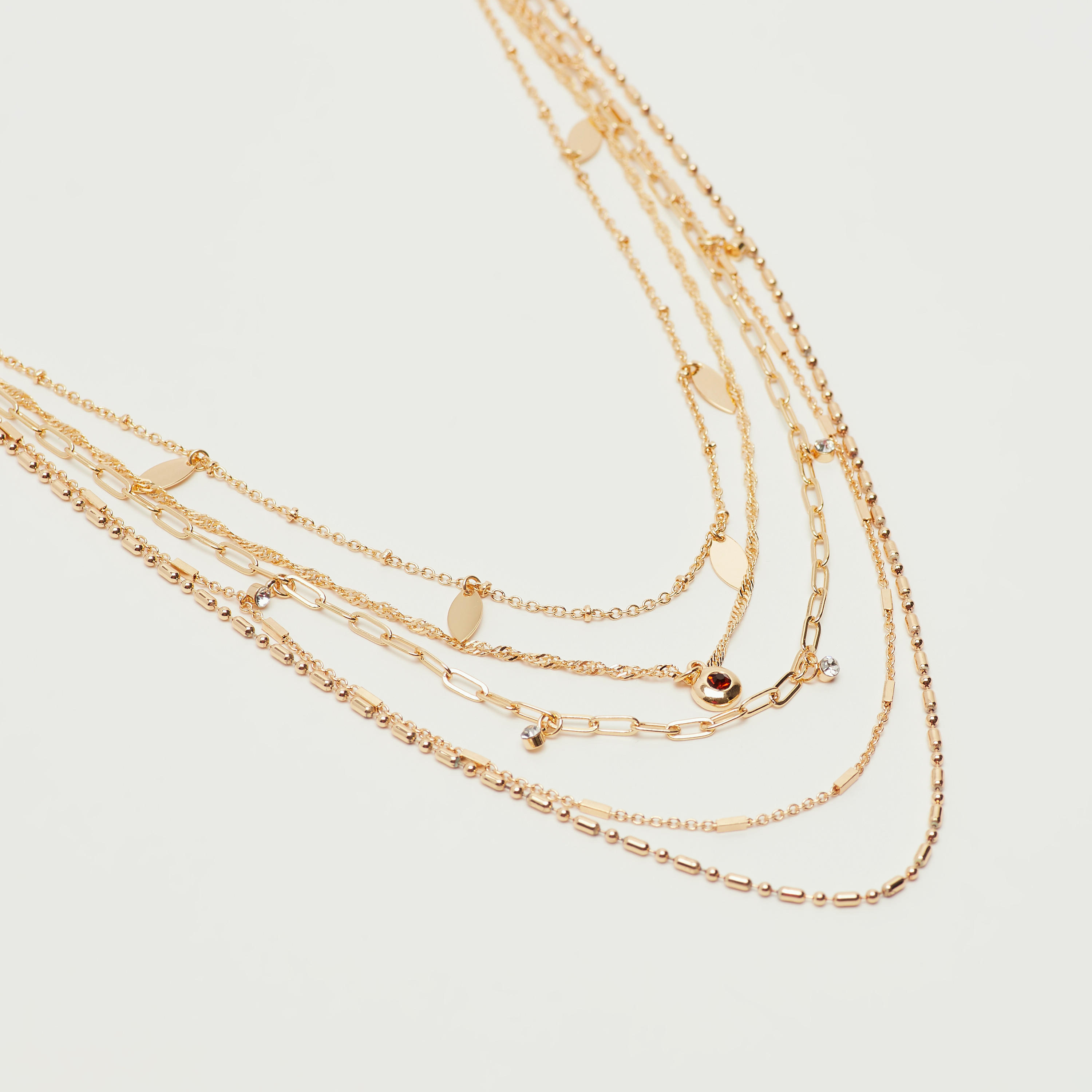 Layered Chain Link Necklace with Lobster Clasp-women-watchesandjewellery-jewellery-necklacesandpendants-image-1