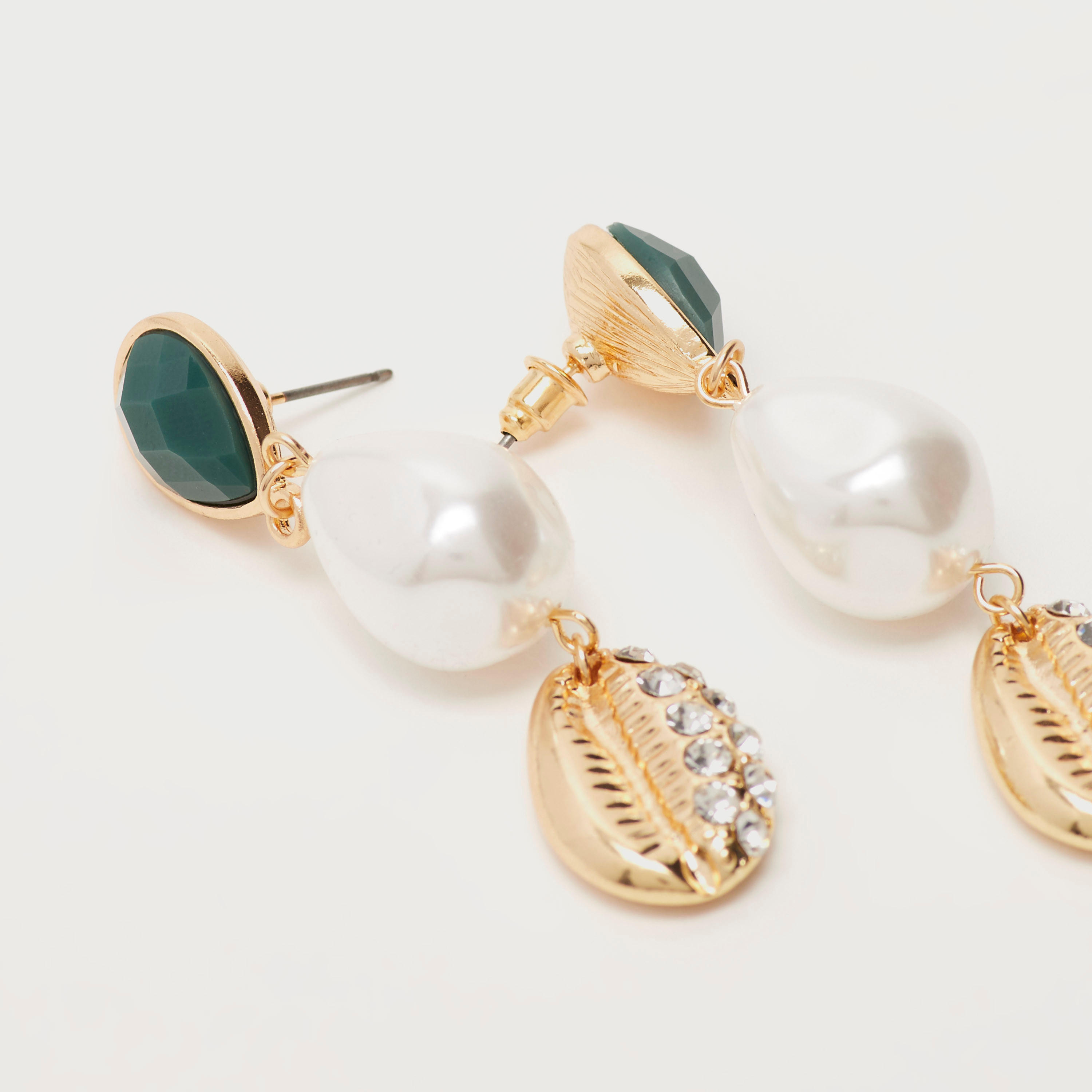 أقراط متدليّة مزيّنة بمكبس إغلاق خلفي-women-watchesandjewellery-jewellery-earrings-image-1