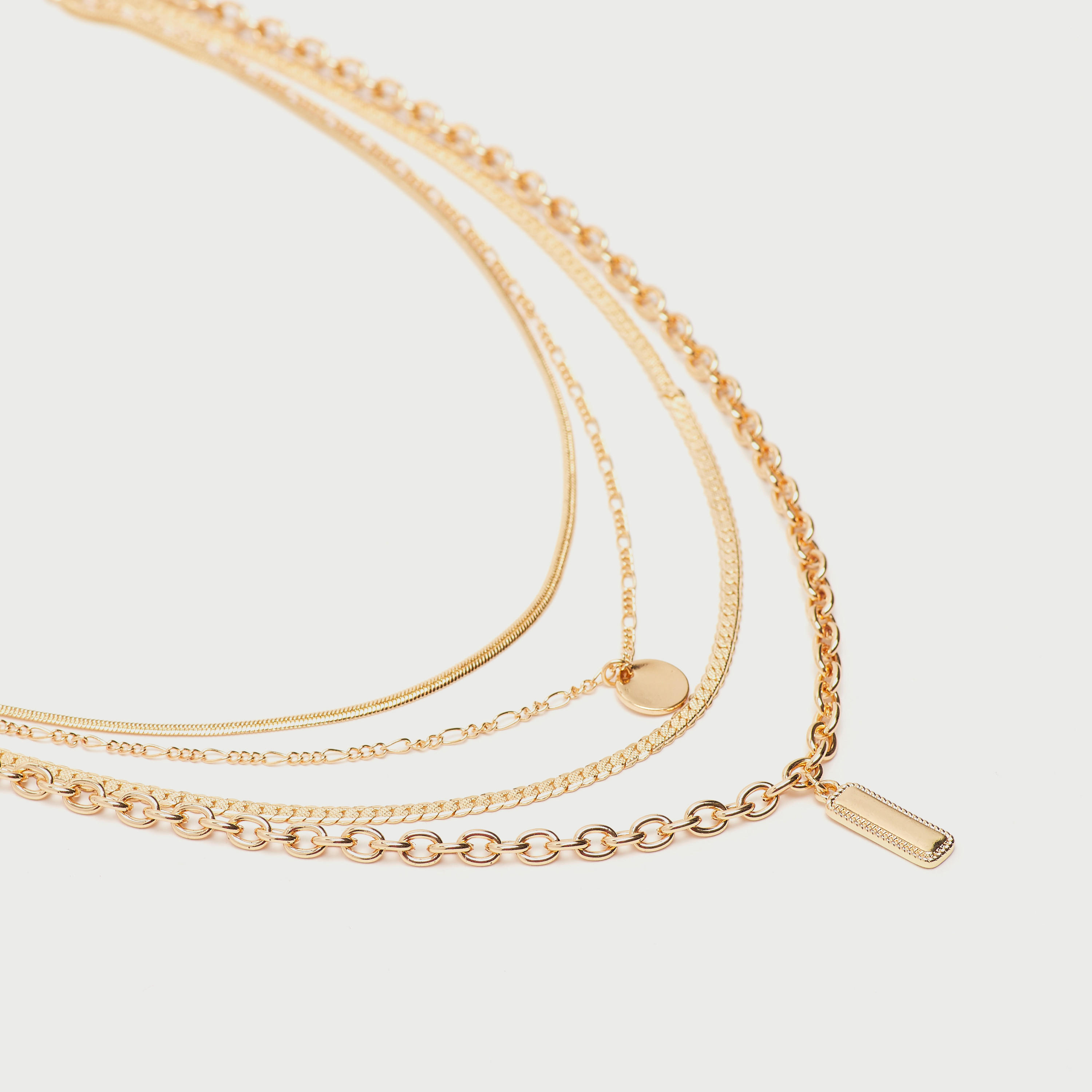 Chain Link Layered Necklace with Lobster Clasp-women-watchesandjewellery-jewellery-necklacesandpendants-image-1
