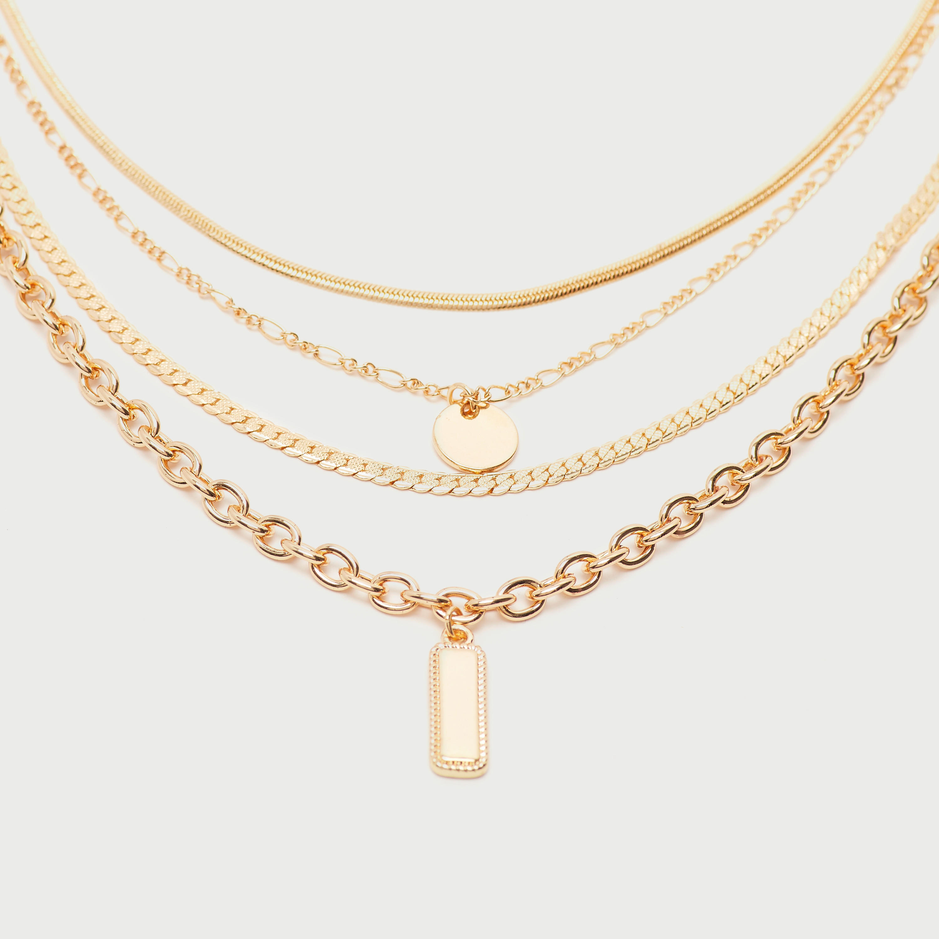 Chain Link Layered Necklace with Lobster Clasp-women-watchesandjewellery-jewellery-necklacesandpendants-image-2