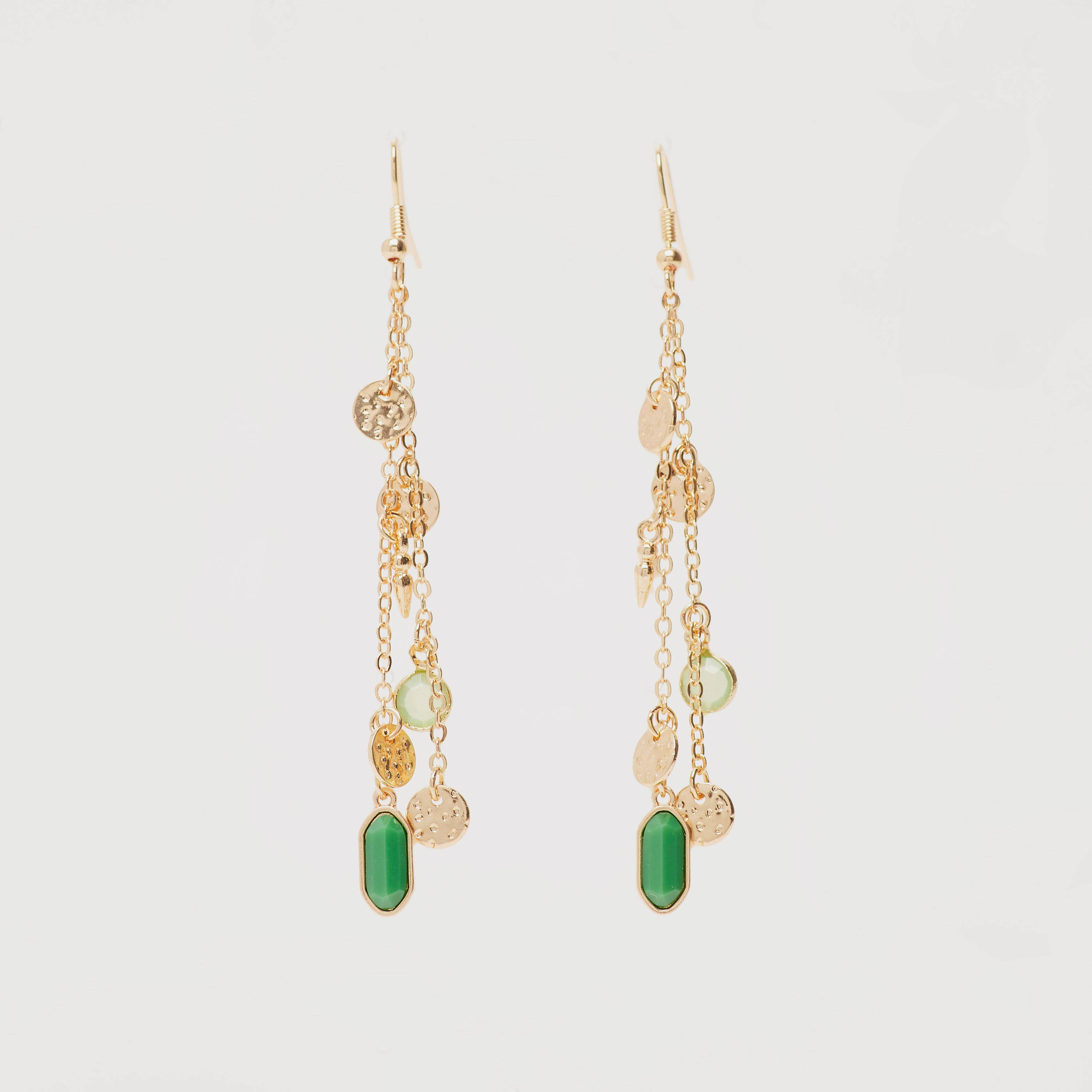 Embellished Chain Link Dangling Earrings-women-watchesandjewellery-jewellery-earrings-image-5