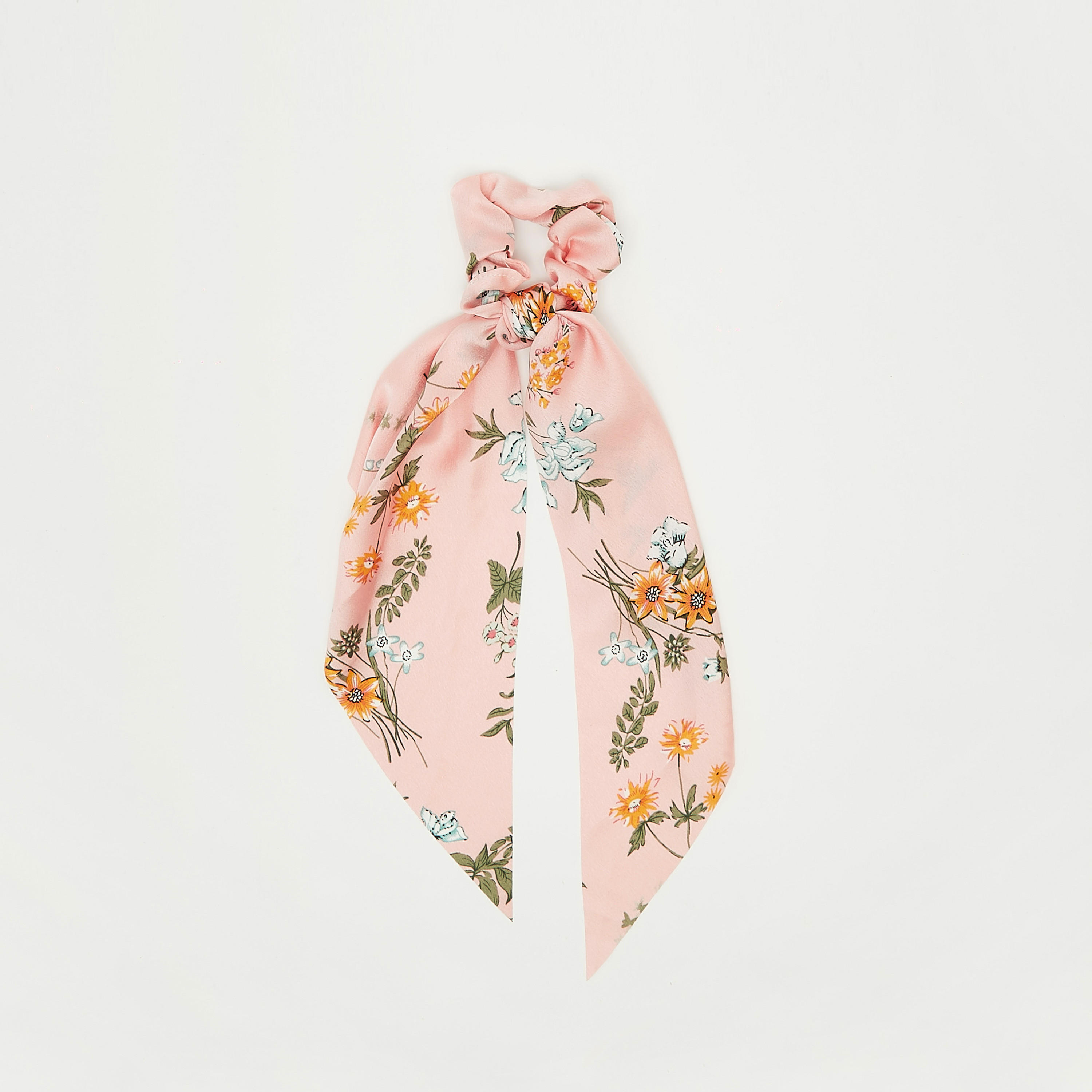 Floral Print Scrunchie with Tie-Up Detail-women-hairaccessories-image-1