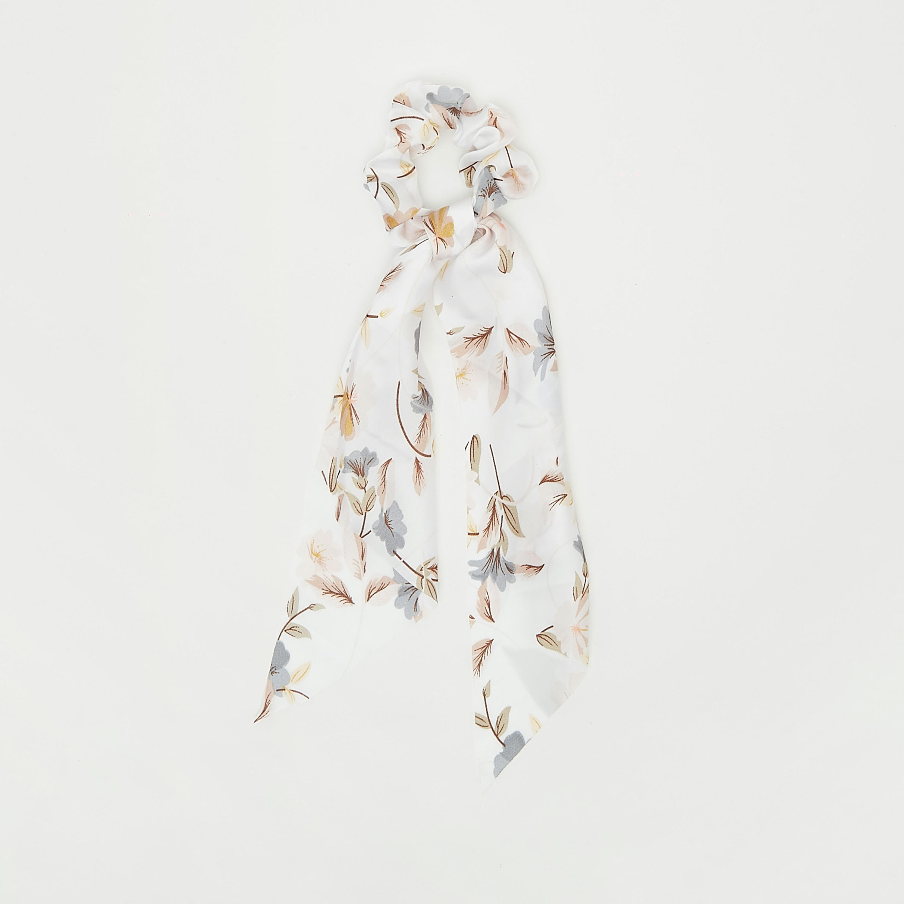 Floral Print Scrunchie with Tie-Ups-women-hairaccessories-image-1