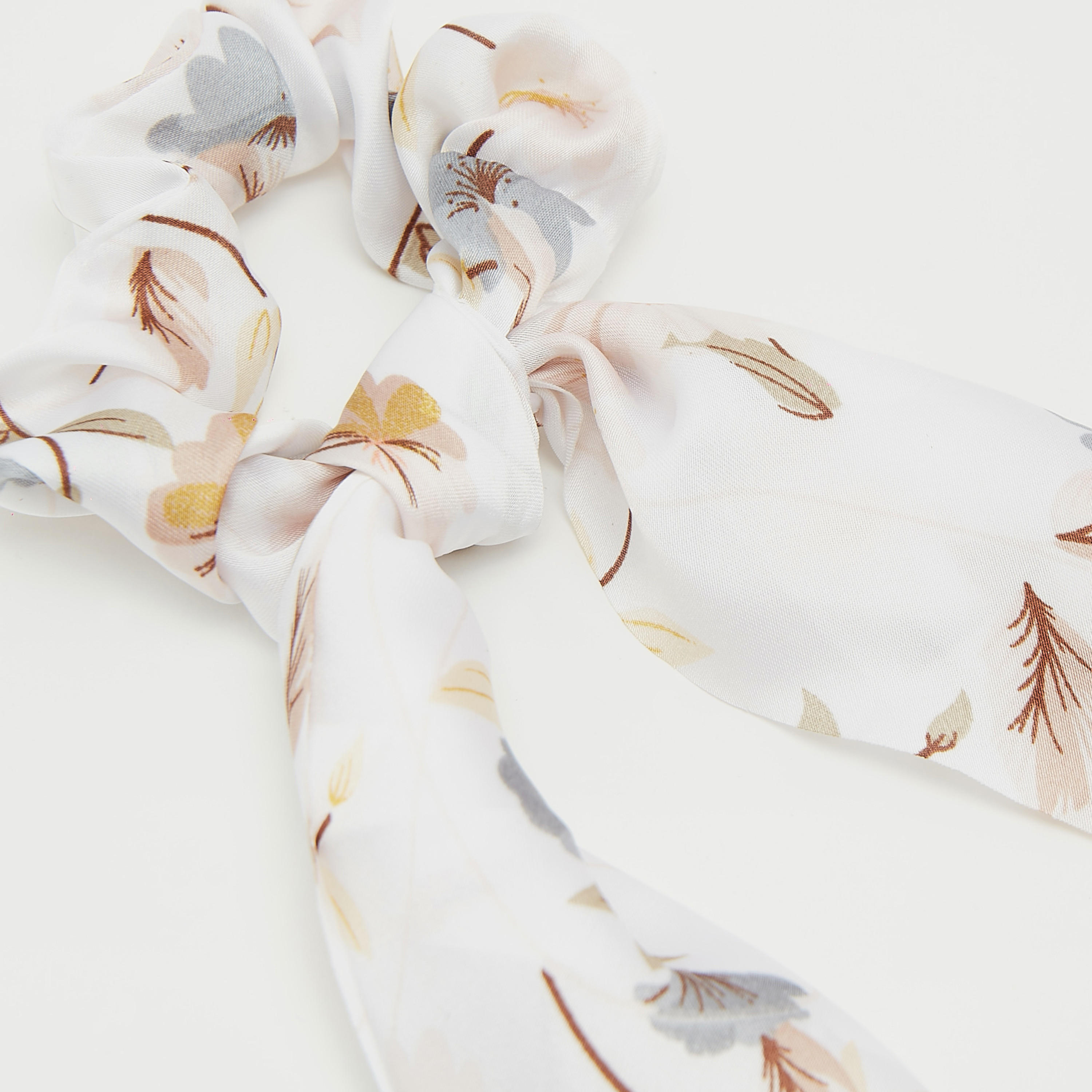 Floral Print Scrunchie with Tie-Ups-women-hairaccessories-image-2