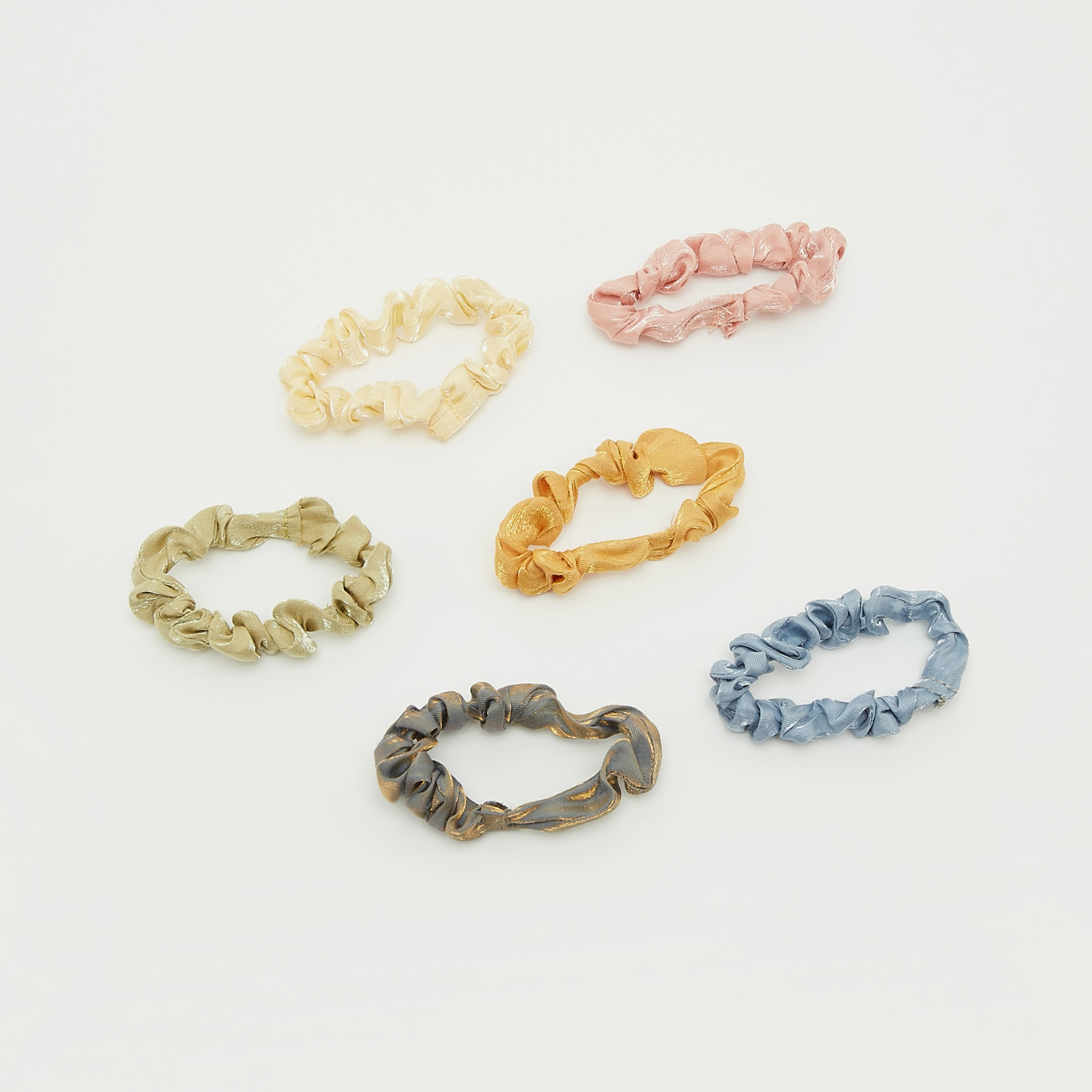 Set of 6 - Solid Hair Scrunchie-women-hairaccessories-image-2
