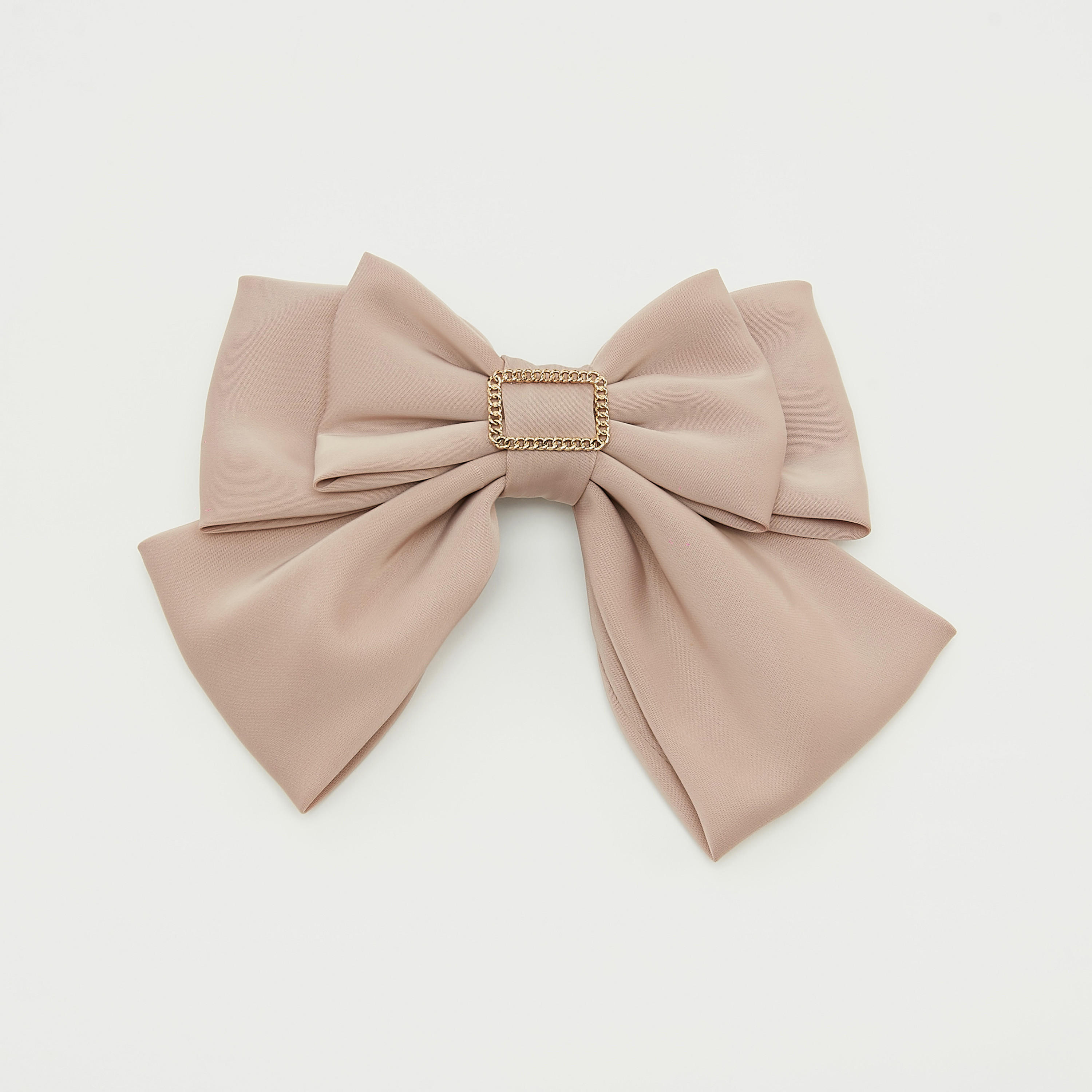Solid Hair Clip with Bow and Metallic Accent-women-hairaccessories-image-1