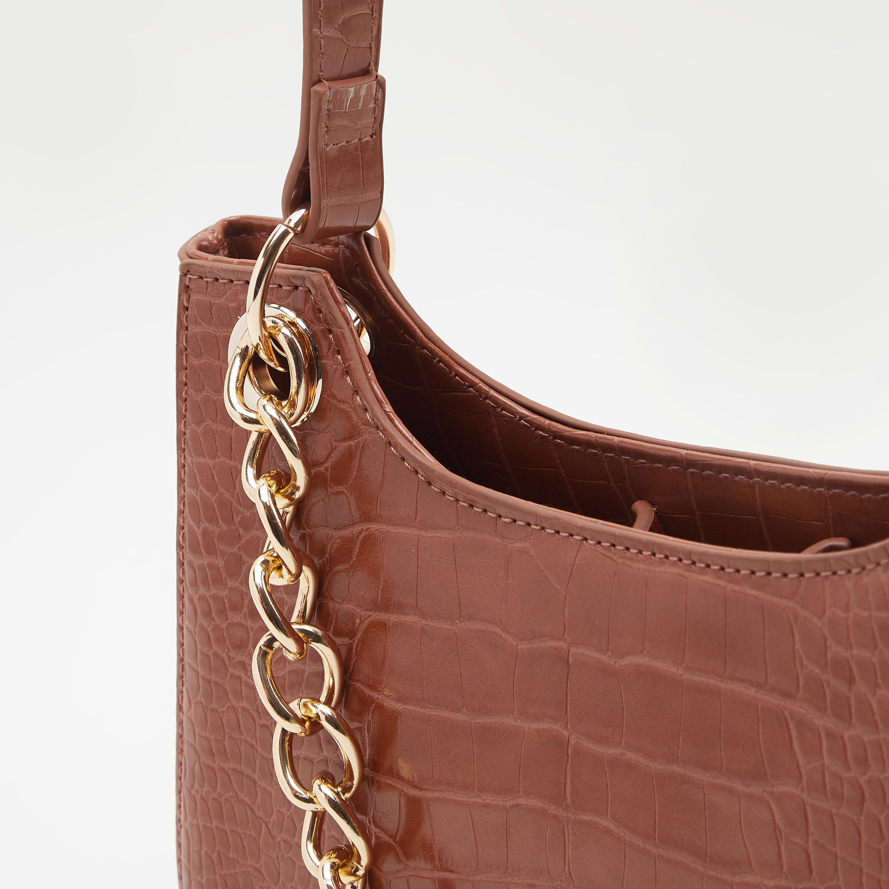 شنطة مزخرفة بملمس زواحف مع حزام كتف وتفاصيل سلسلة-women-bagsandwallets-handbags-image-3