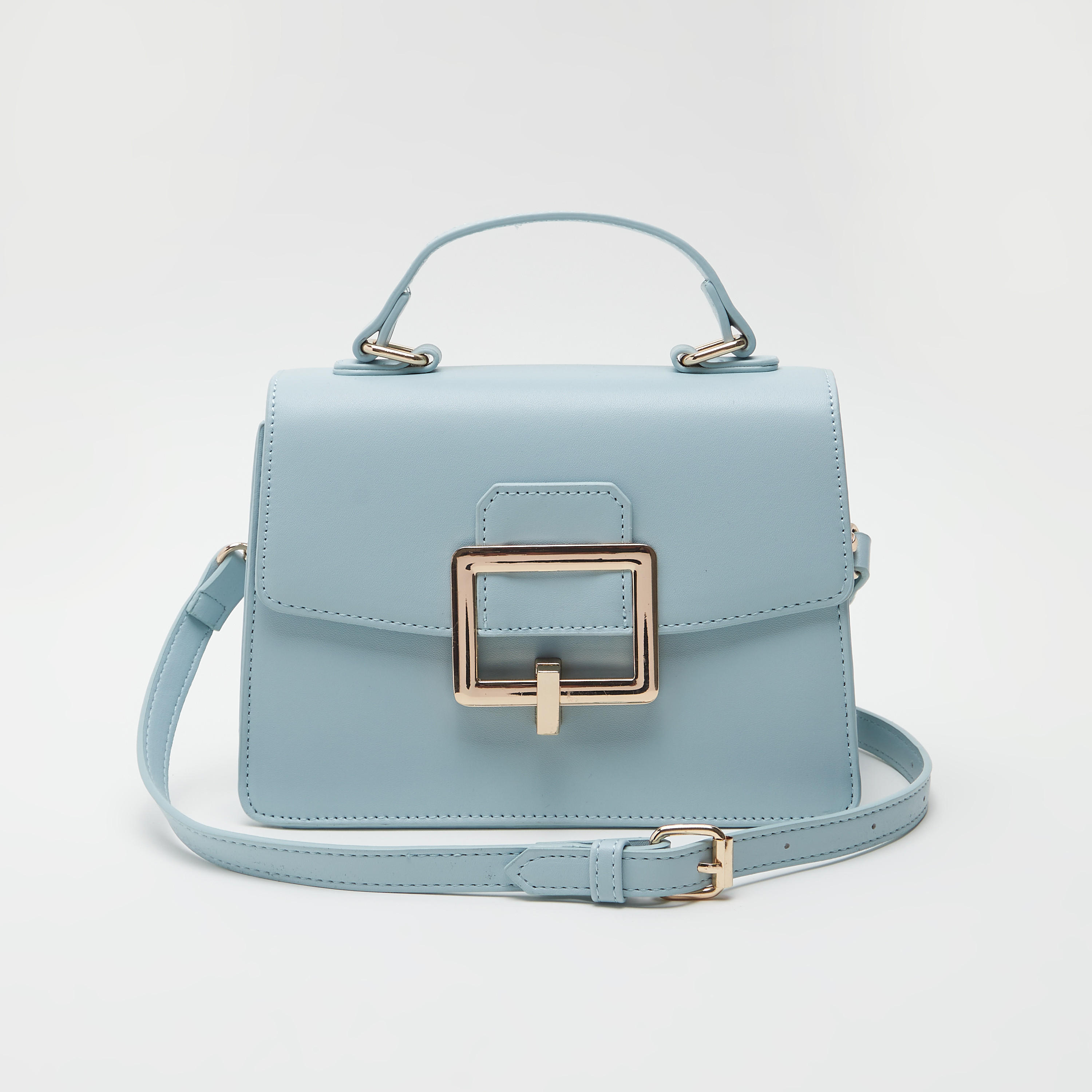 شنطة ساتشيل سادة بحزام قابل للفصل وطيّة إغلاق-women-bagsandwallets-handbags-image-1