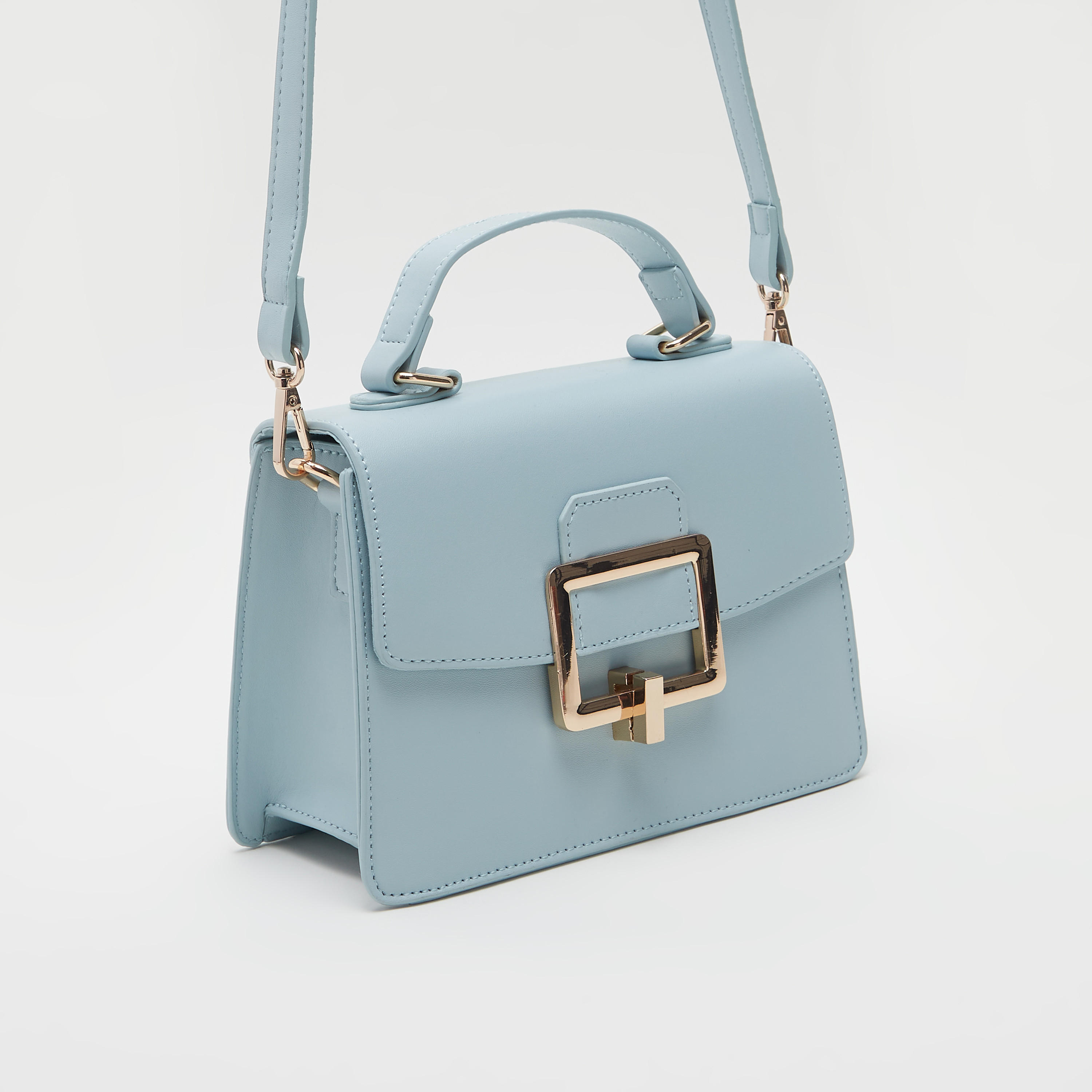 شنطة ساتشيل سادة بحزام قابل للفصل وطيّة إغلاق-women-bagsandwallets-handbags-image-2