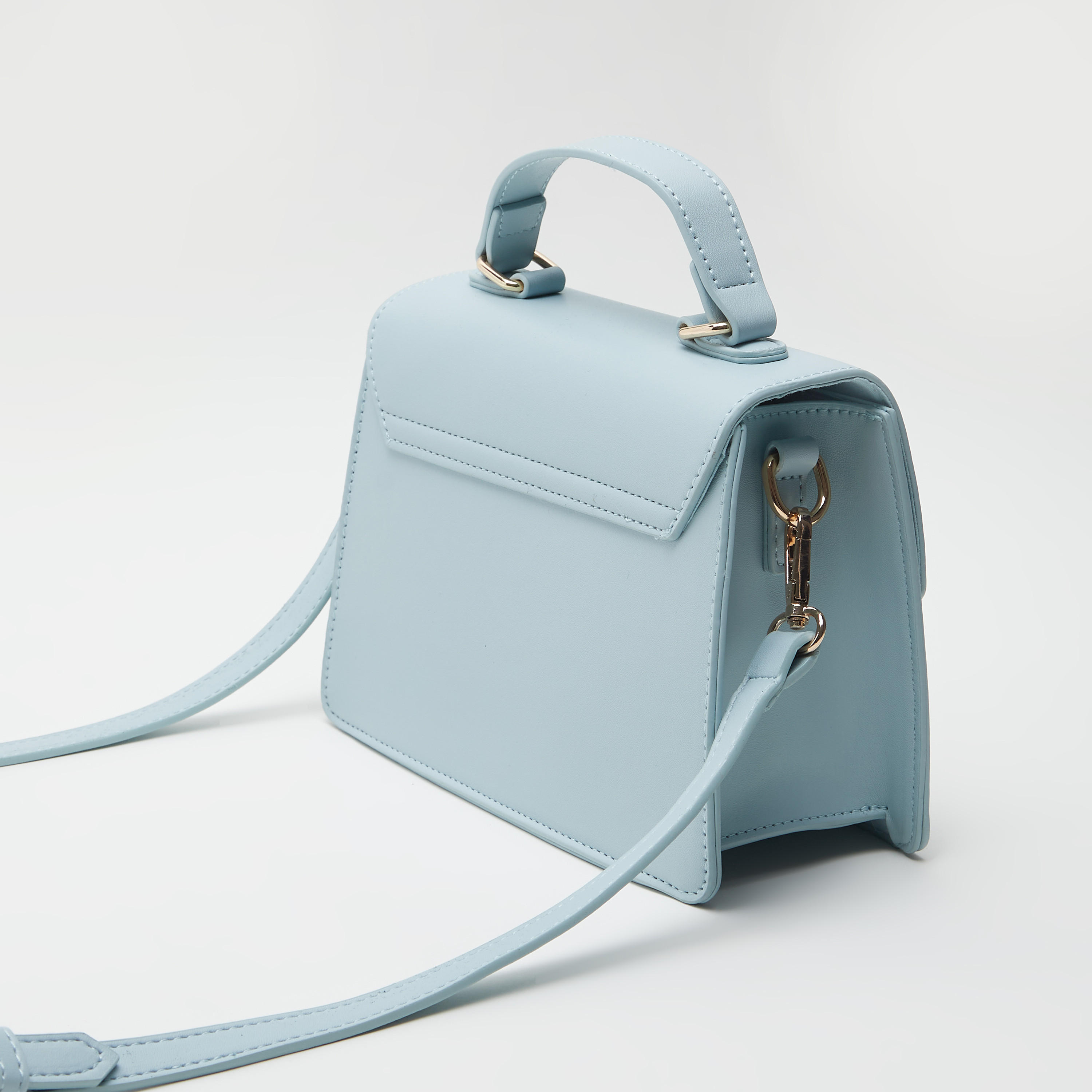 شنطة ساتشيل سادة بحزام قابل للفصل وطيّة إغلاق-women-bagsandwallets-handbags-image-4