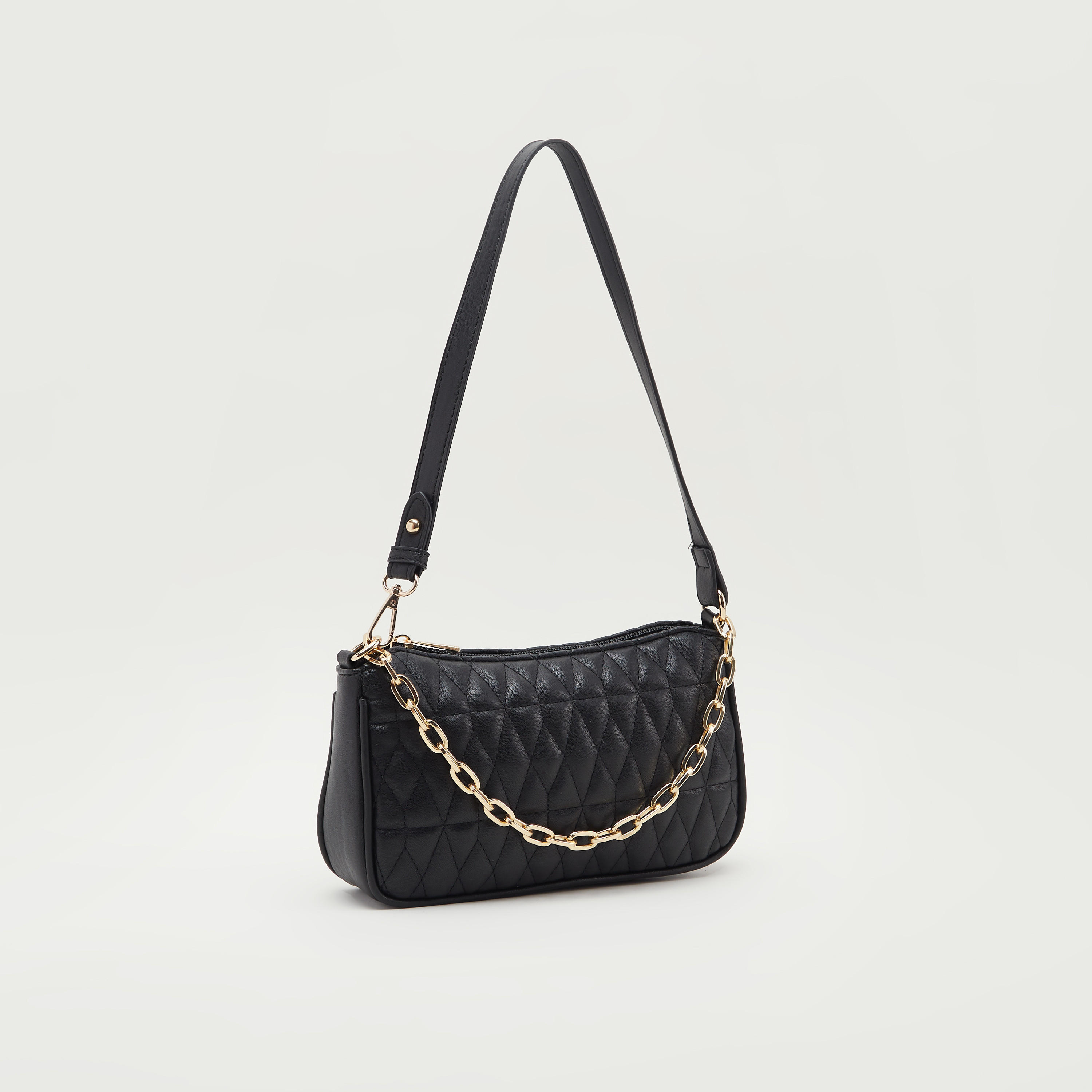 Quilt Stitched Shoulder Bag with Detachable Strap-women-bagsandwallets-handbags-image-1