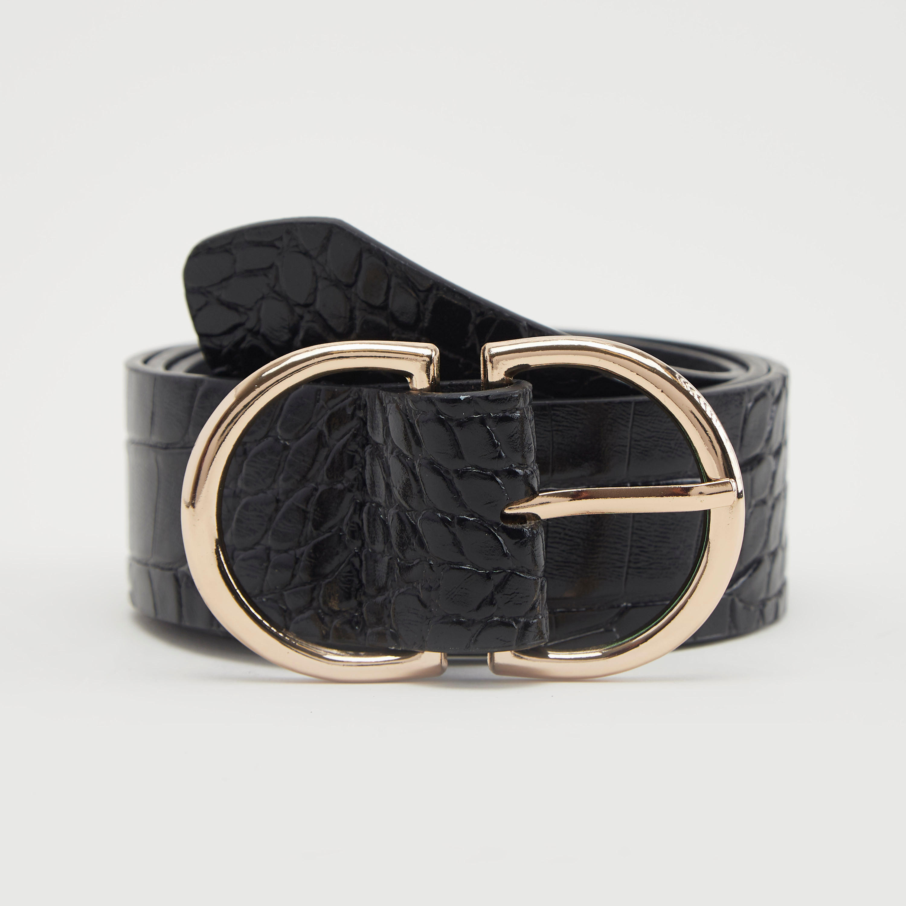 حزام بتصميم جلد حيوان بارز الملمس وإبزيم بدبوس-women-clothingaccessories-belts-image-1