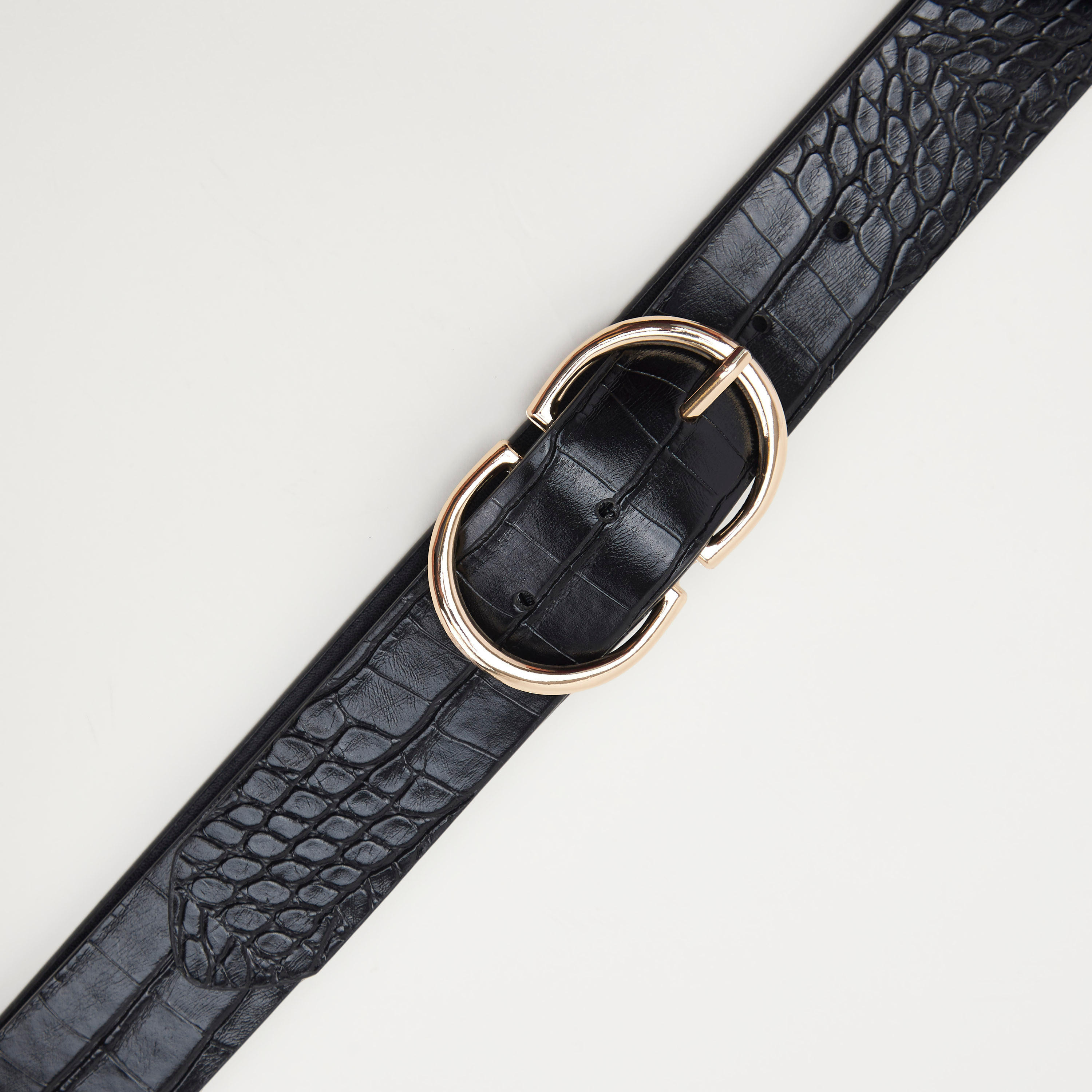 حزام بتصميم جلد حيوان بارز الملمس وإبزيم بدبوس-women-clothingaccessories-belts-image-2