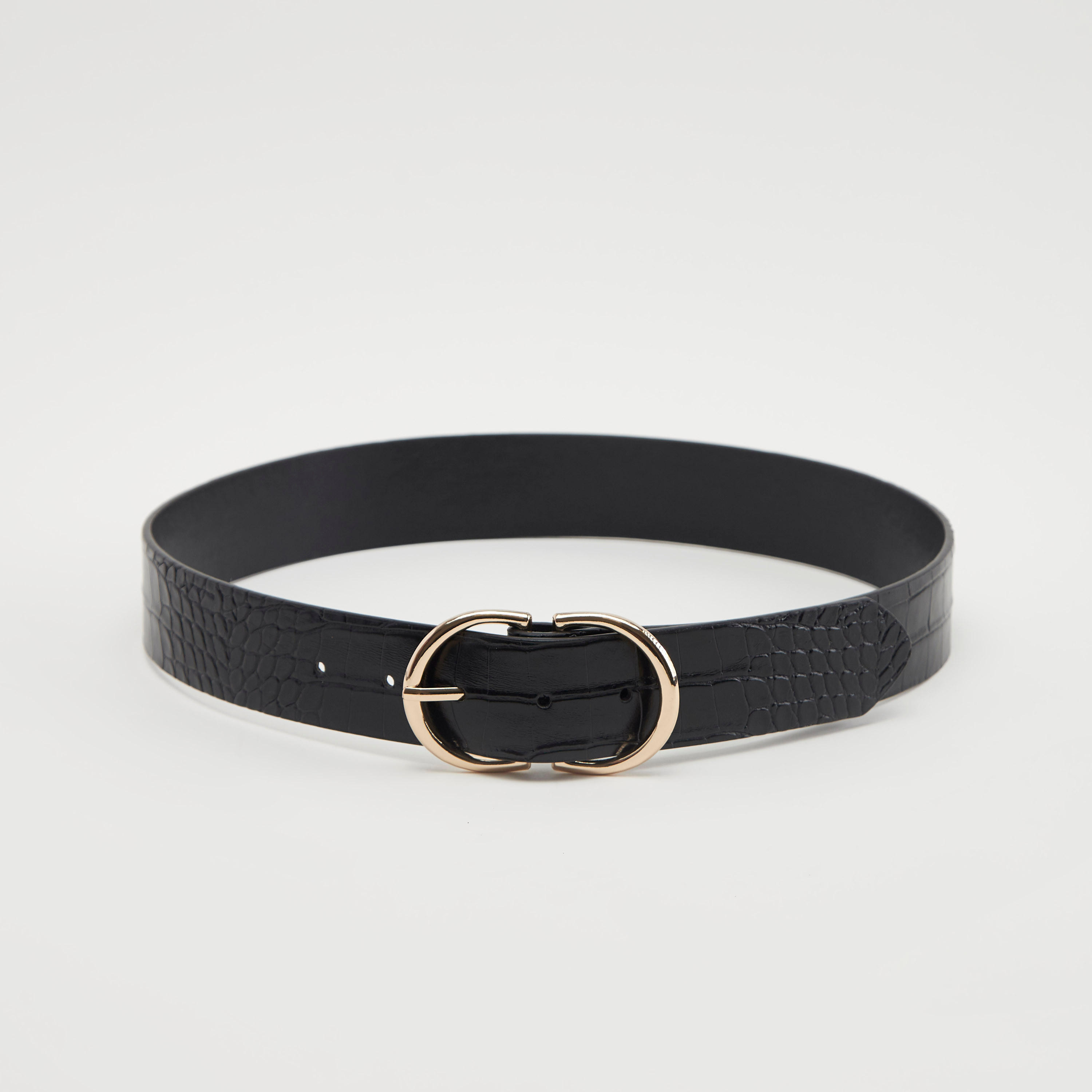 حزام بتصميم جلد حيوان بارز الملمس وإبزيم بدبوس-women-clothingaccessories-belts-image-3