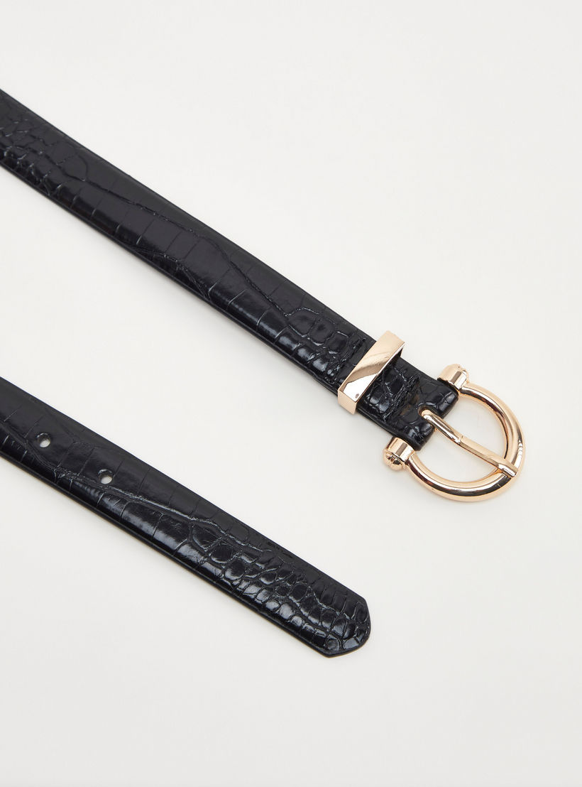 حزام بتصميم جلد حيوان بارز الملمس وإبزيم بدبوس-women-clothingaccessories-belts-image-5