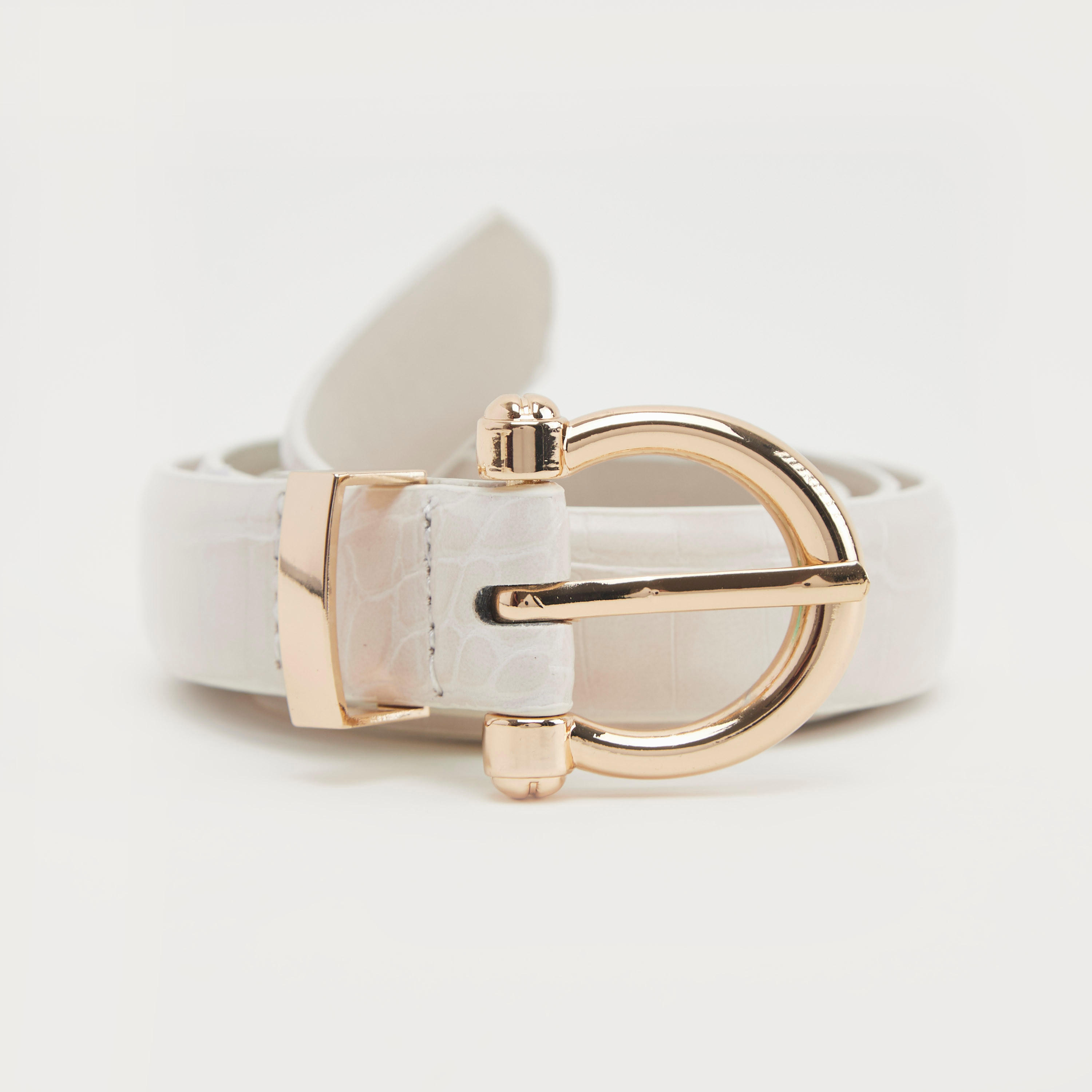 حزام بتصميم جلد حيوان بارز الملمس وإبزيم بدبوس-women-clothingaccessories-belts-image-1
