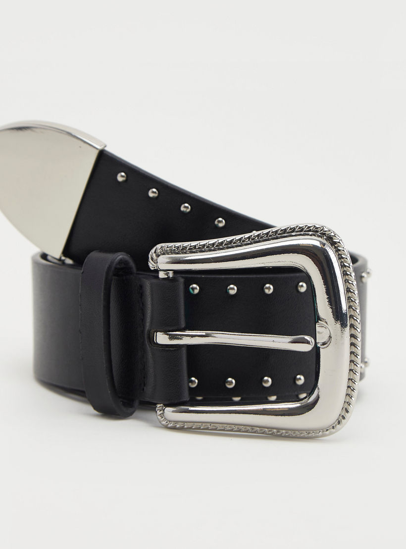 Studded Belt with Pin Buckle-women-clothingaccessories-belts-image-1