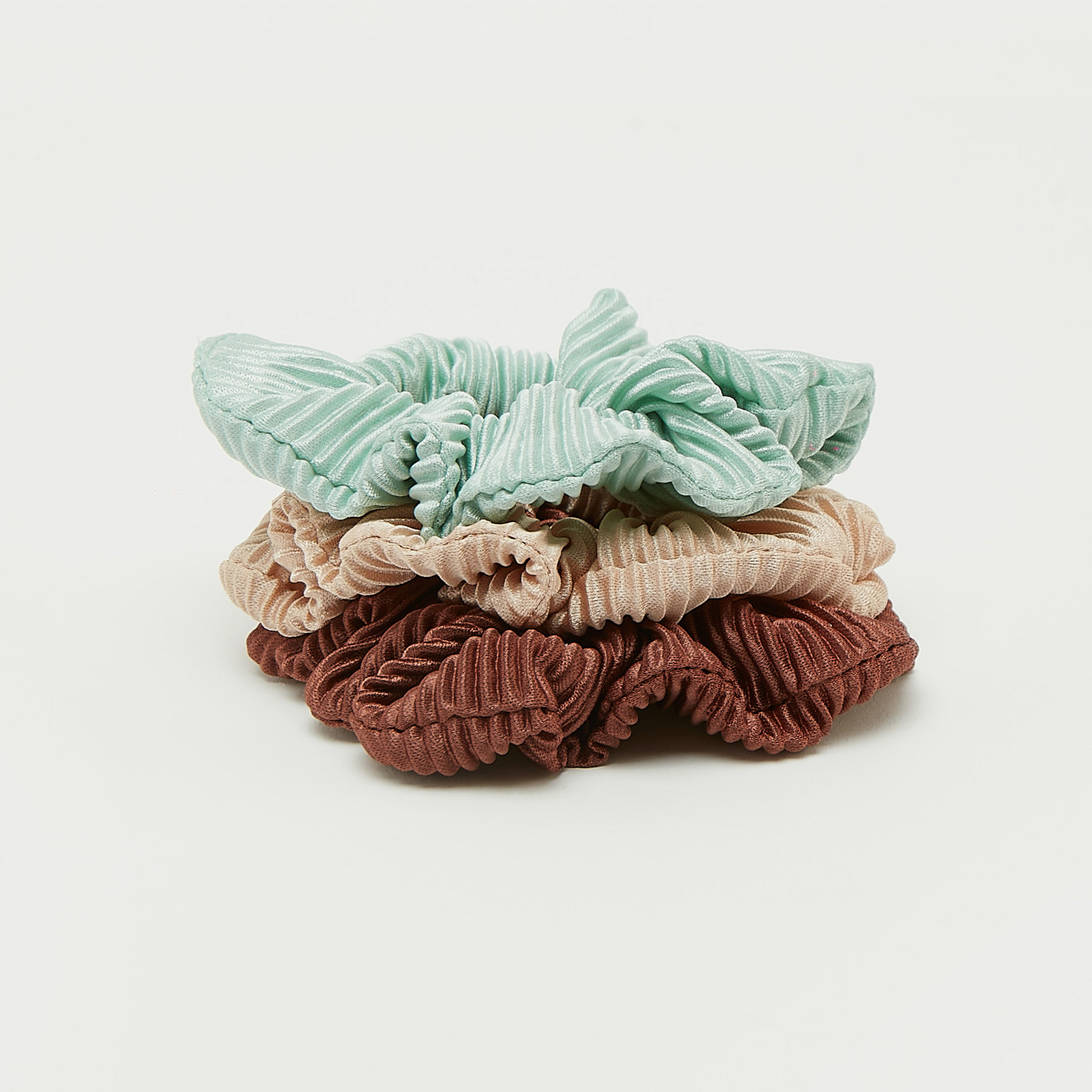 Set of 3 - Textured Elasticated Scrunchie-women-hairaccessories-image-1