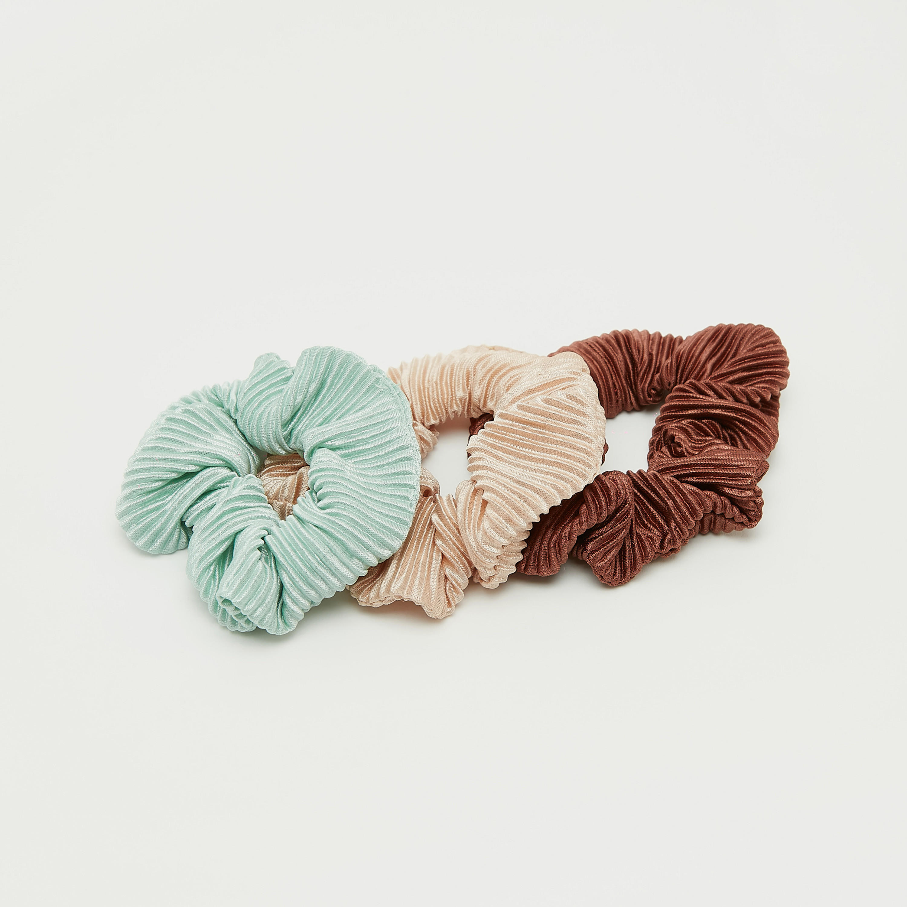 Set of 3 - Textured Elasticated Scrunchie-women-hairaccessories-image-5