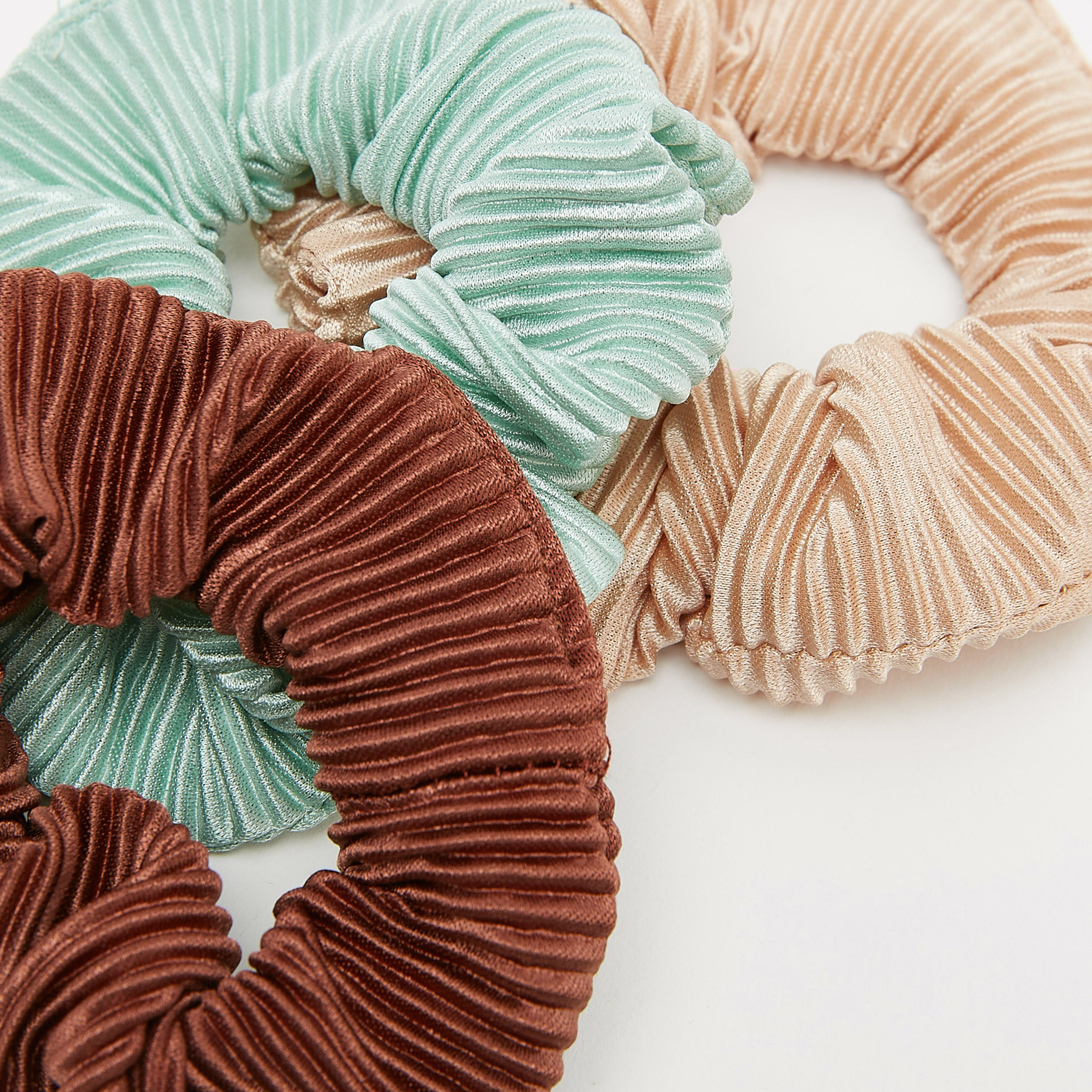 Set of 3 - Textured Elasticated Scrunchie-women-hairaccessories-image-6