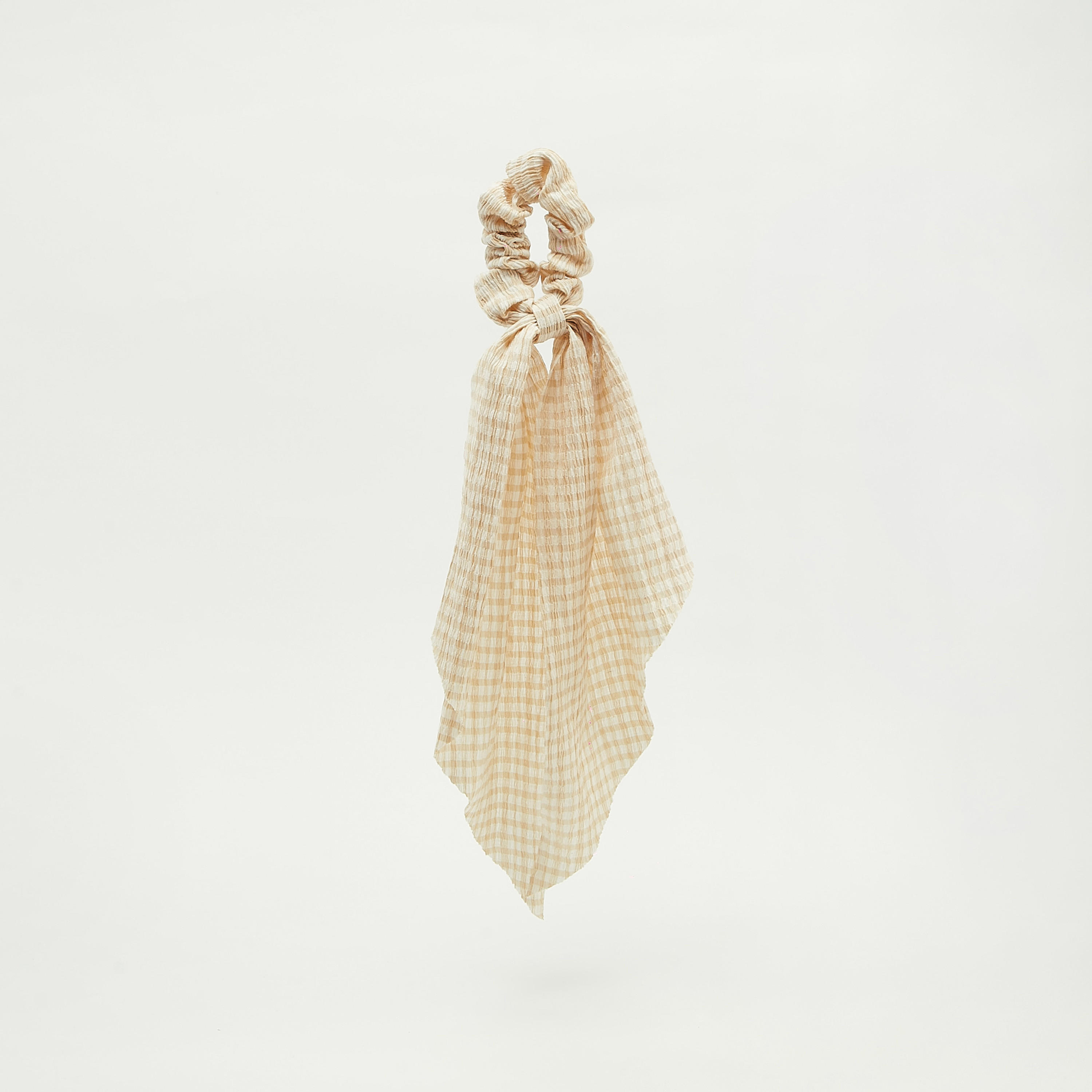 Checked Hair Scrunchie with Tie-Up-women-hairaccessories-image-3