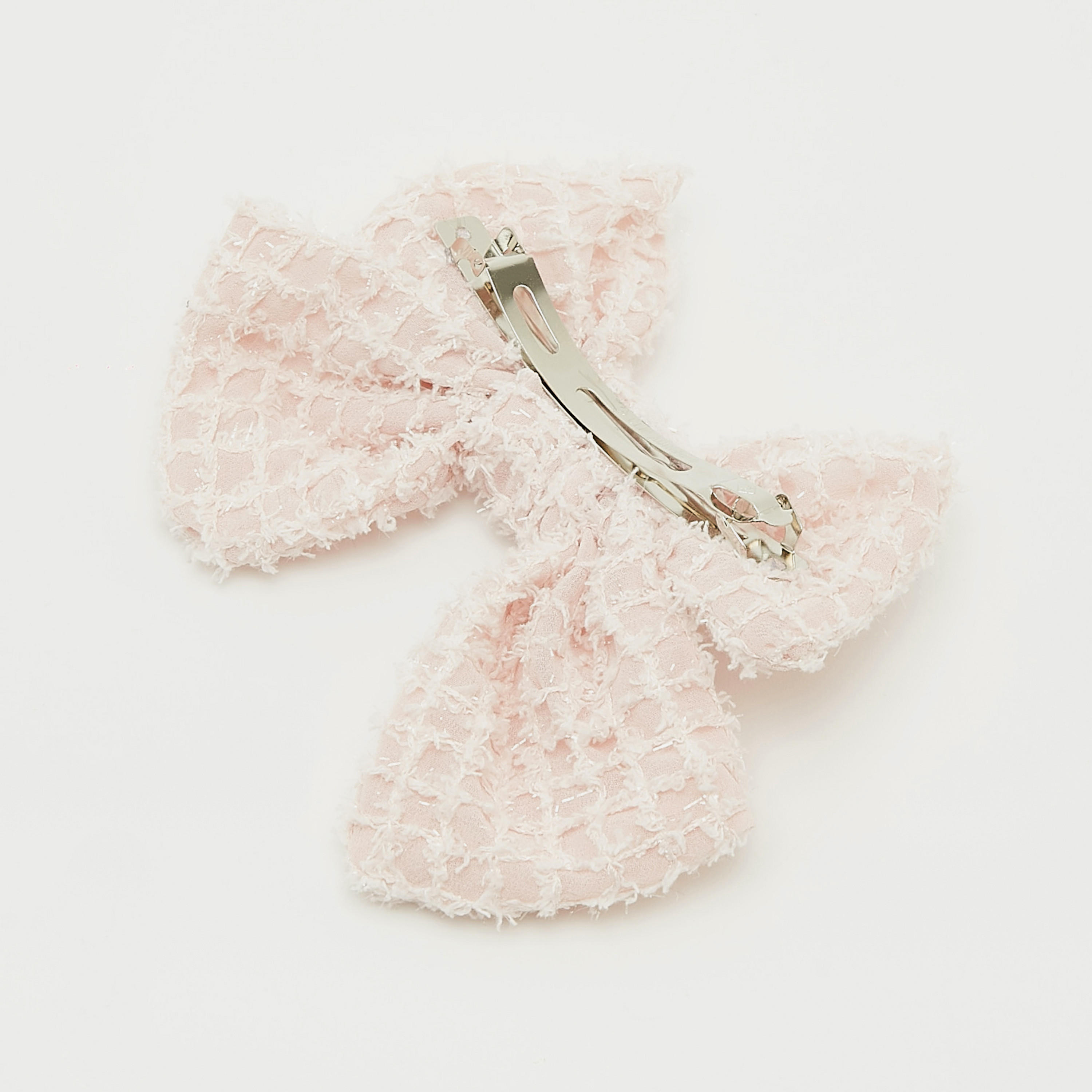 Textured Bow Applique Hair Clip-women-hairaccessories-image-3