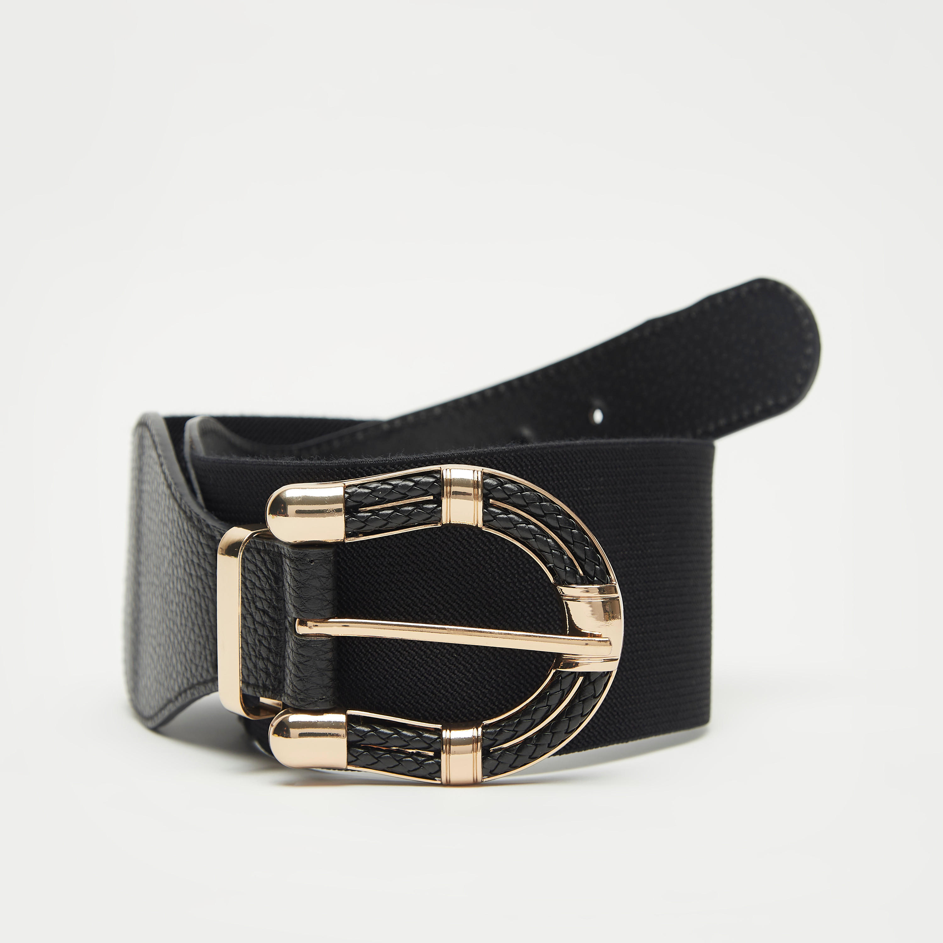 حزام خصر سادة مزيّن بإزيم بدبوس إغلاق-women-clothingaccessories-belts-image-1
