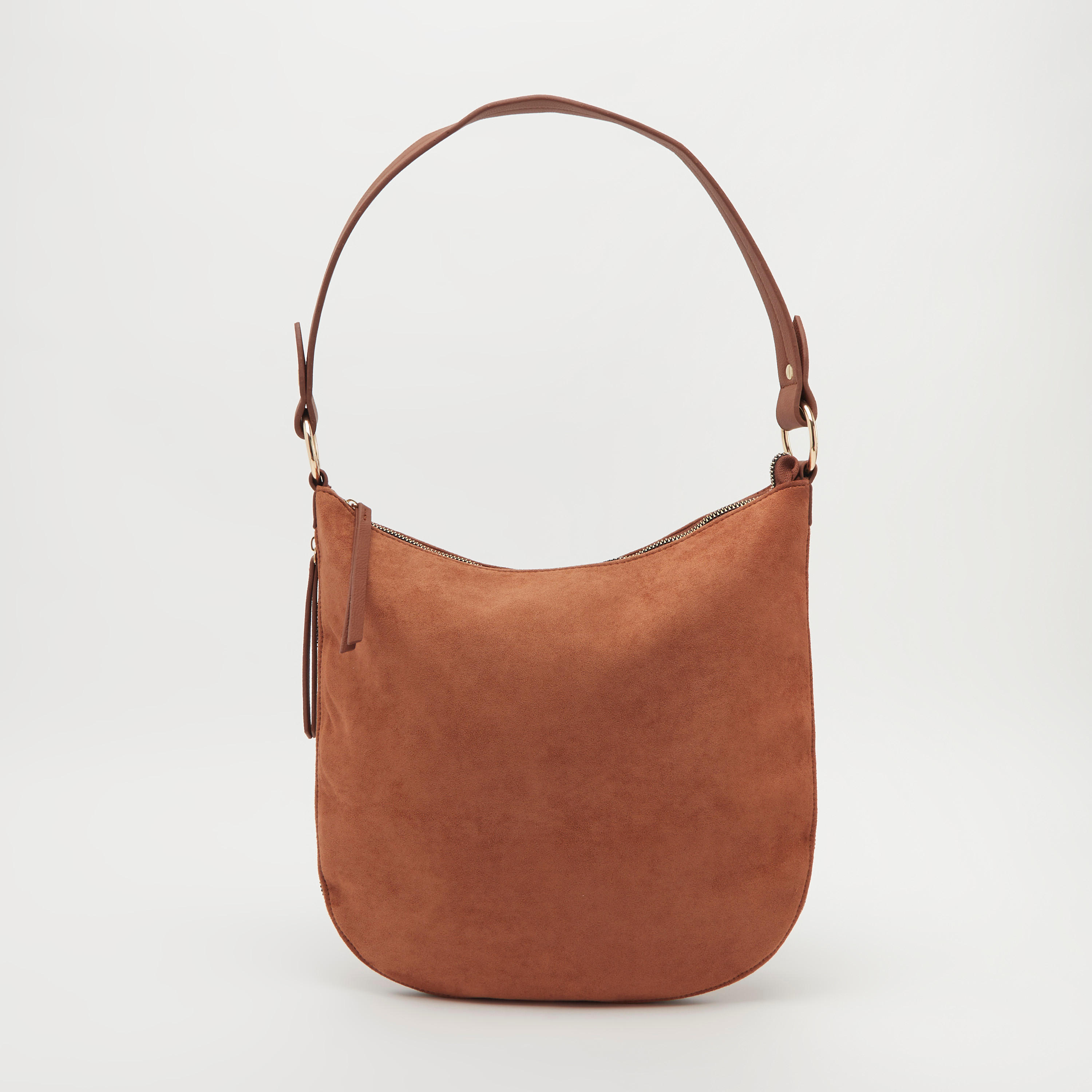 شنطة كتف سادة بسحّاب إغلاق وجيوب-women-bagsandwallets-handbags-image-5