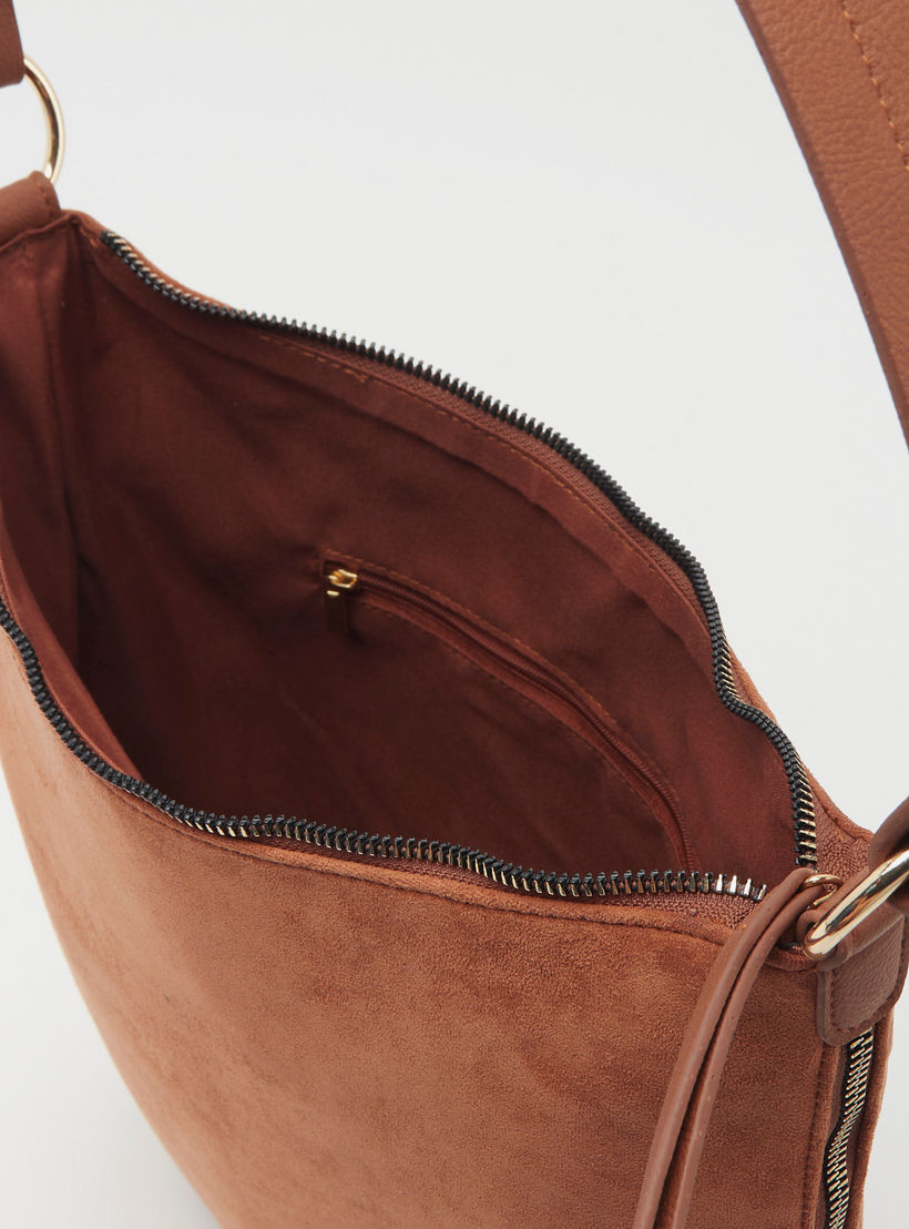 شنطة كتف سادة بسحّاب إغلاق وجيوب-women-bagsandwallets-handbags-image-1