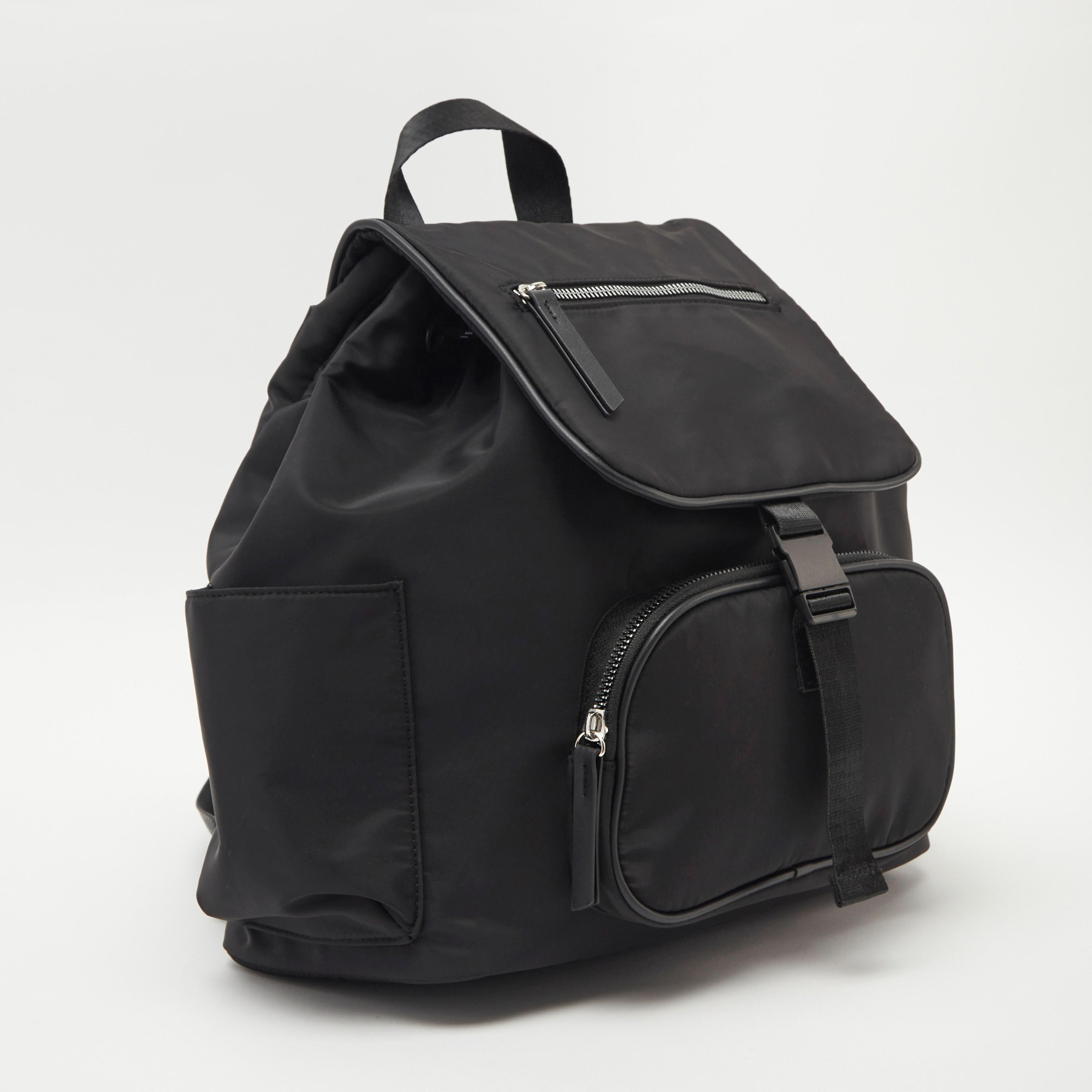 Solid Top Flap Handbag with Shoulder Straps and Drawstring Closure-women-bagsandwallets-handbags-image-2