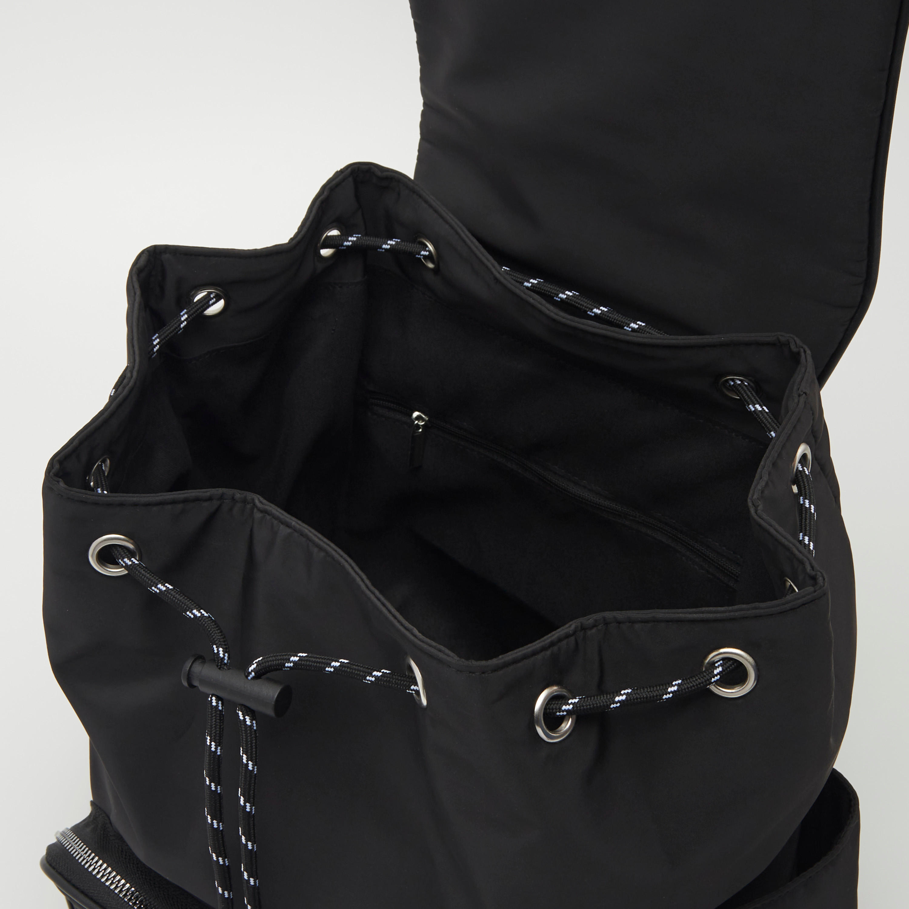 Solid Top Flap Handbag with Shoulder Straps and Drawstring Closure-women-bagsandwallets-handbags-image-5