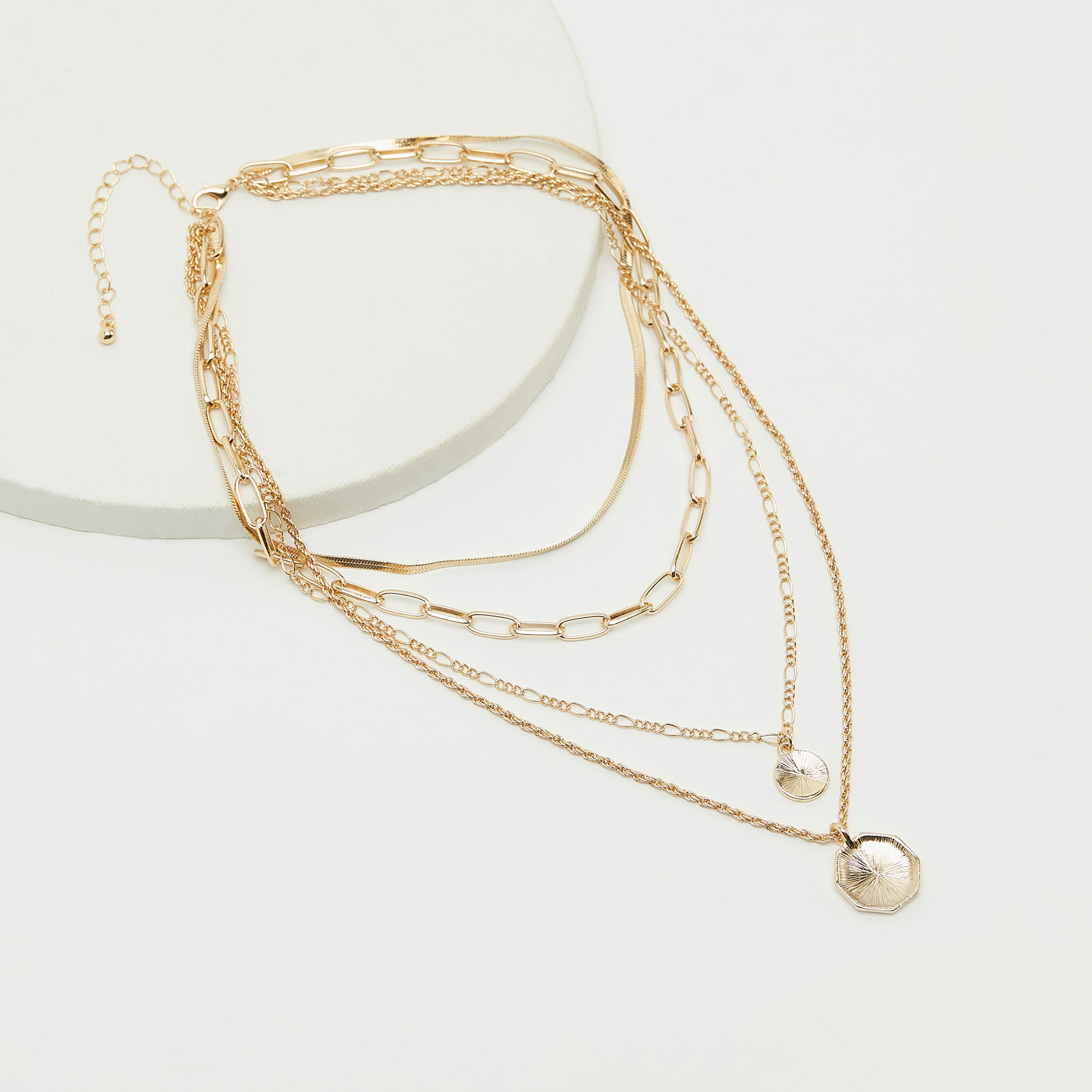 عقد سلسلة بطبقات ودلايات ومشبك إغلاق-women-watchesandjewellery-jewellery-necklacesandpendants-image-4