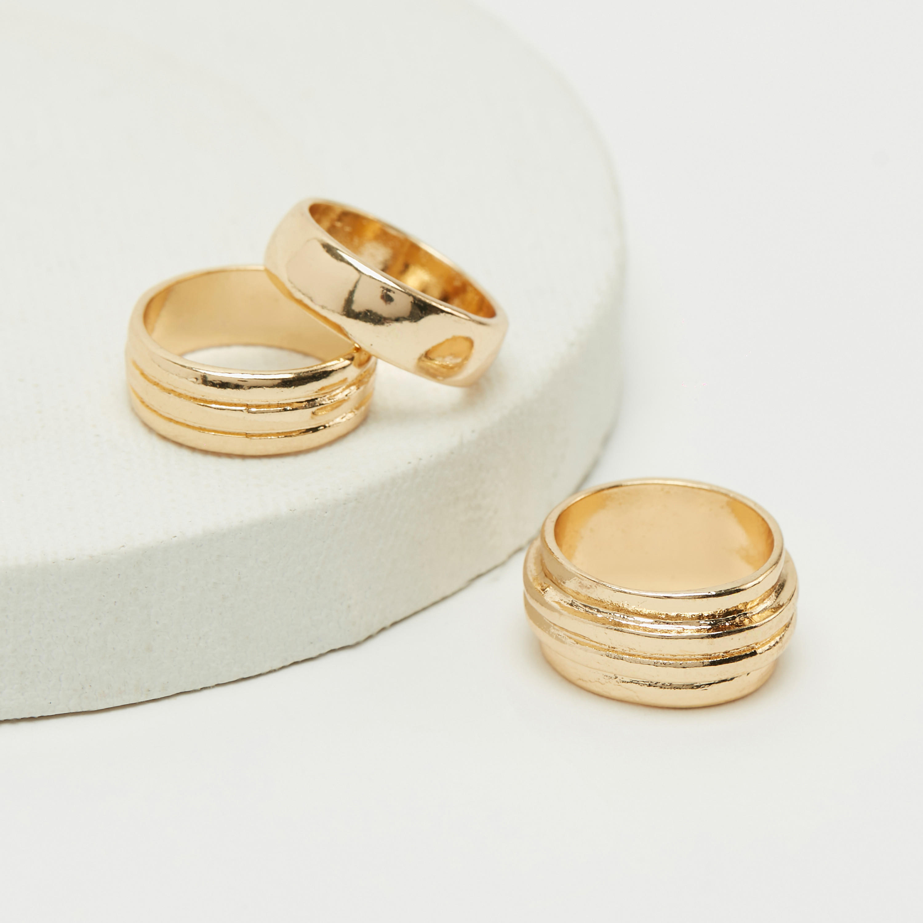 Set of 3 - Metallic Finger Ring-women-watchesandjewellery-jewellery-rings-image-1