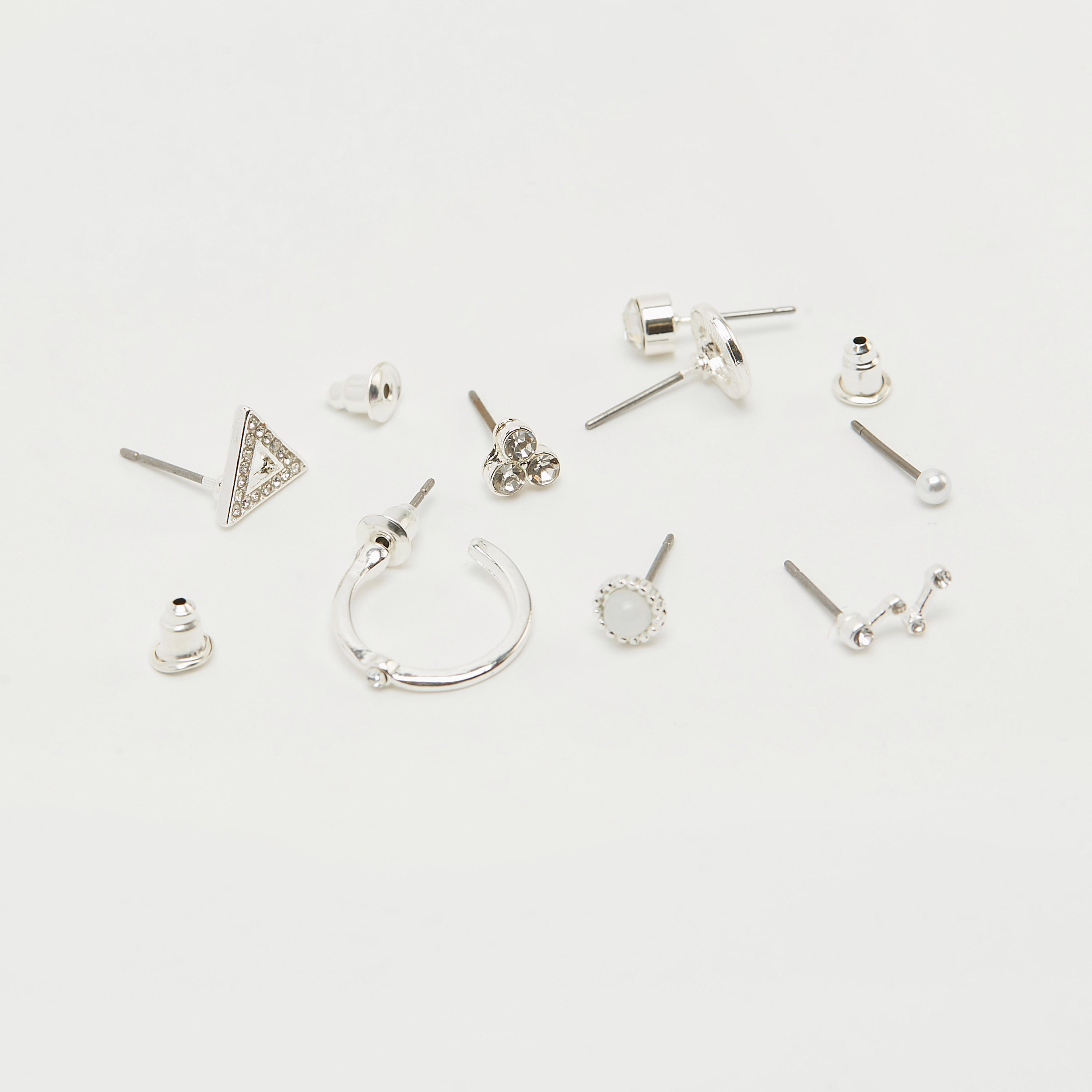 حلق مرصّع بتزيينات ومكبس إغلاق خلفي - طقم من 12 زوجا-women-watchesandjewellery-jewellery-earrings-image-4