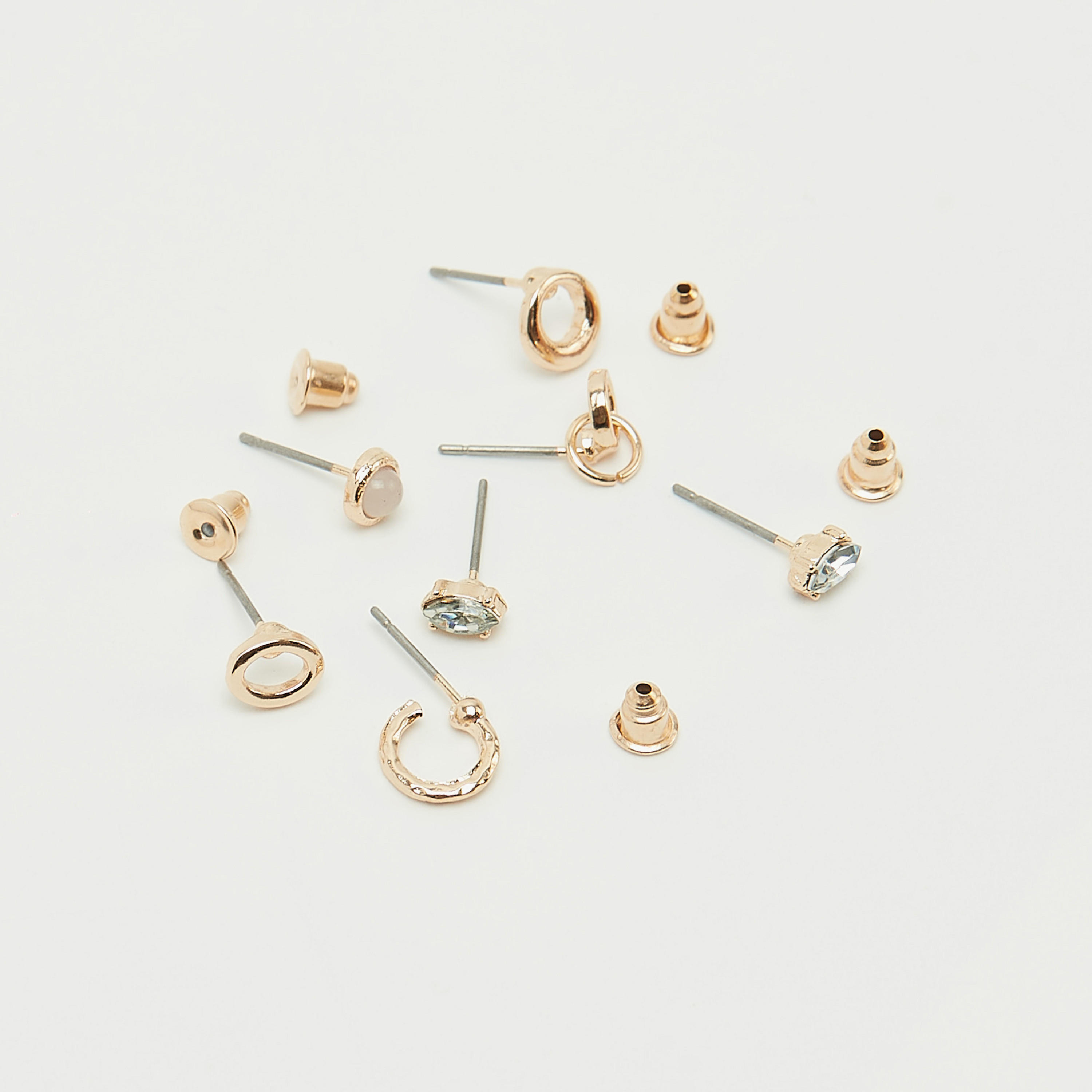 حلقان مرصّعة بمكبس إغلاق - طقم من 12 قطعة متنوّعة-women-watchesandjewellery-jewellery-earrings-image-2
