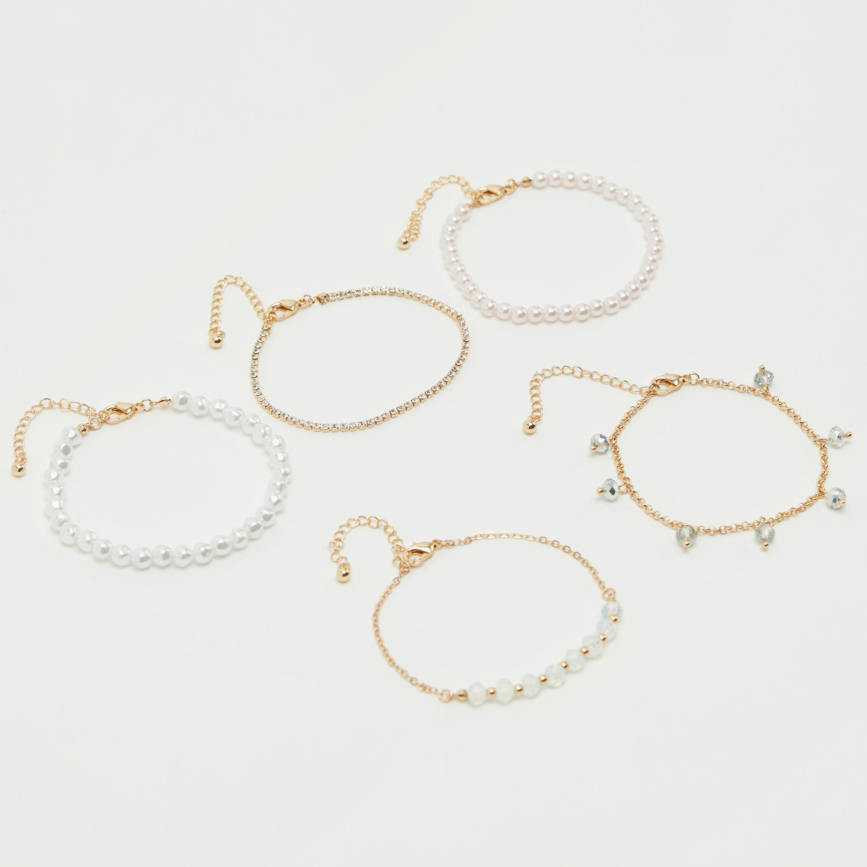 أساور مزيّنة بمشبك إغلاق - طقم من 5-women-watchesandjewellery-jewellery-banglesandbracelets-image-2