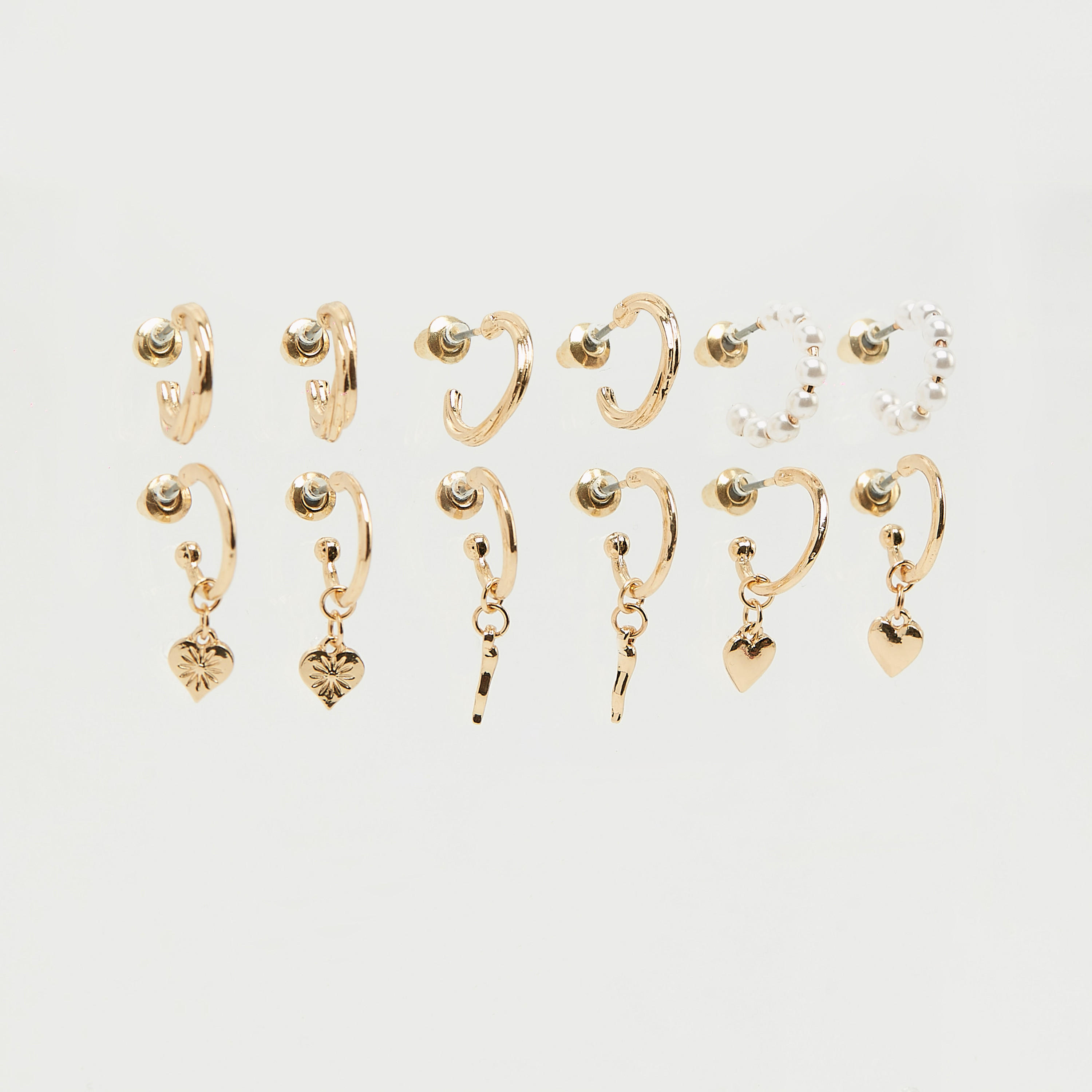 Set of 6 - Assorted Earrings with Pushback Closure-women-watchesandjewellery-jewellery-earrings-image-1