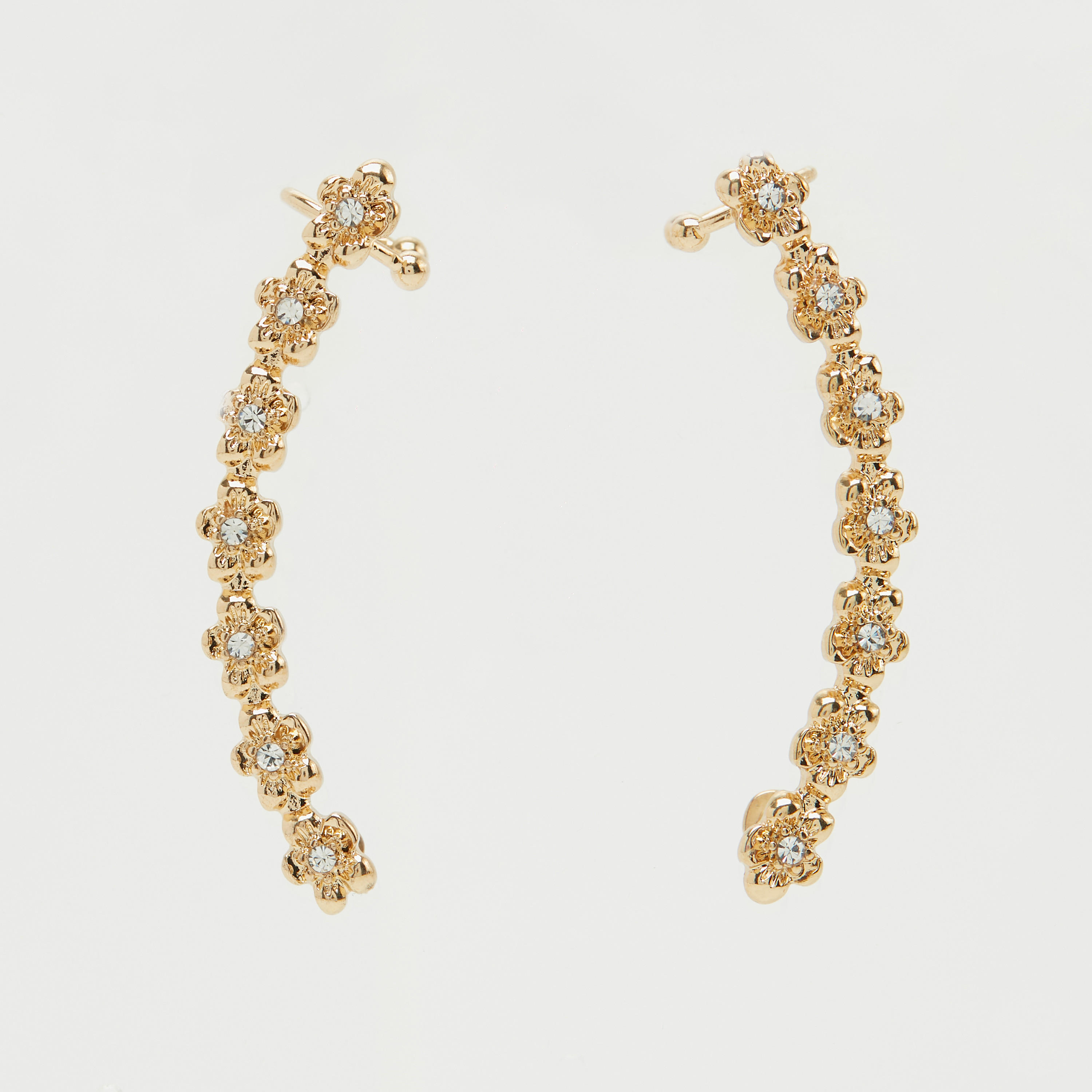 Floral Embellished Cuff Earrings-women-watchesandjewellery-jewellery-earrings-image-4