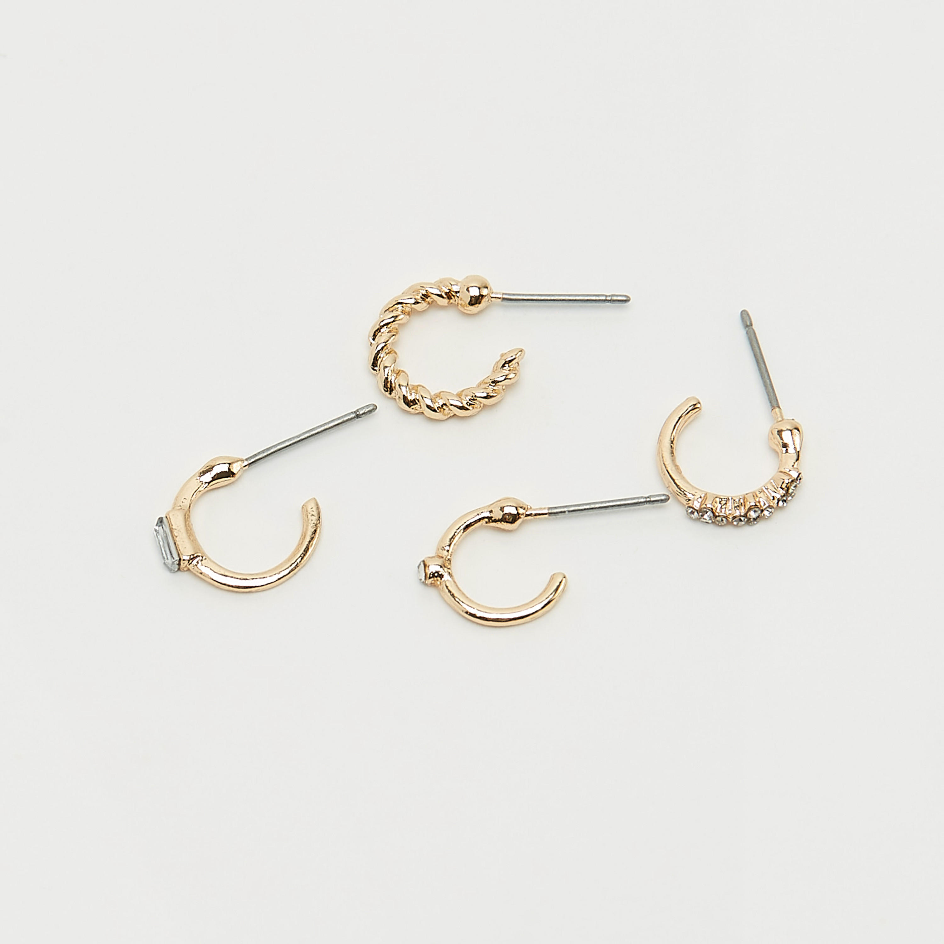حلق مرصّع بتزيينات ومكبس إغلاق خلفي - طقم من 4 زوجا-women-watchesandjewellery-jewellery-earrings-image-4