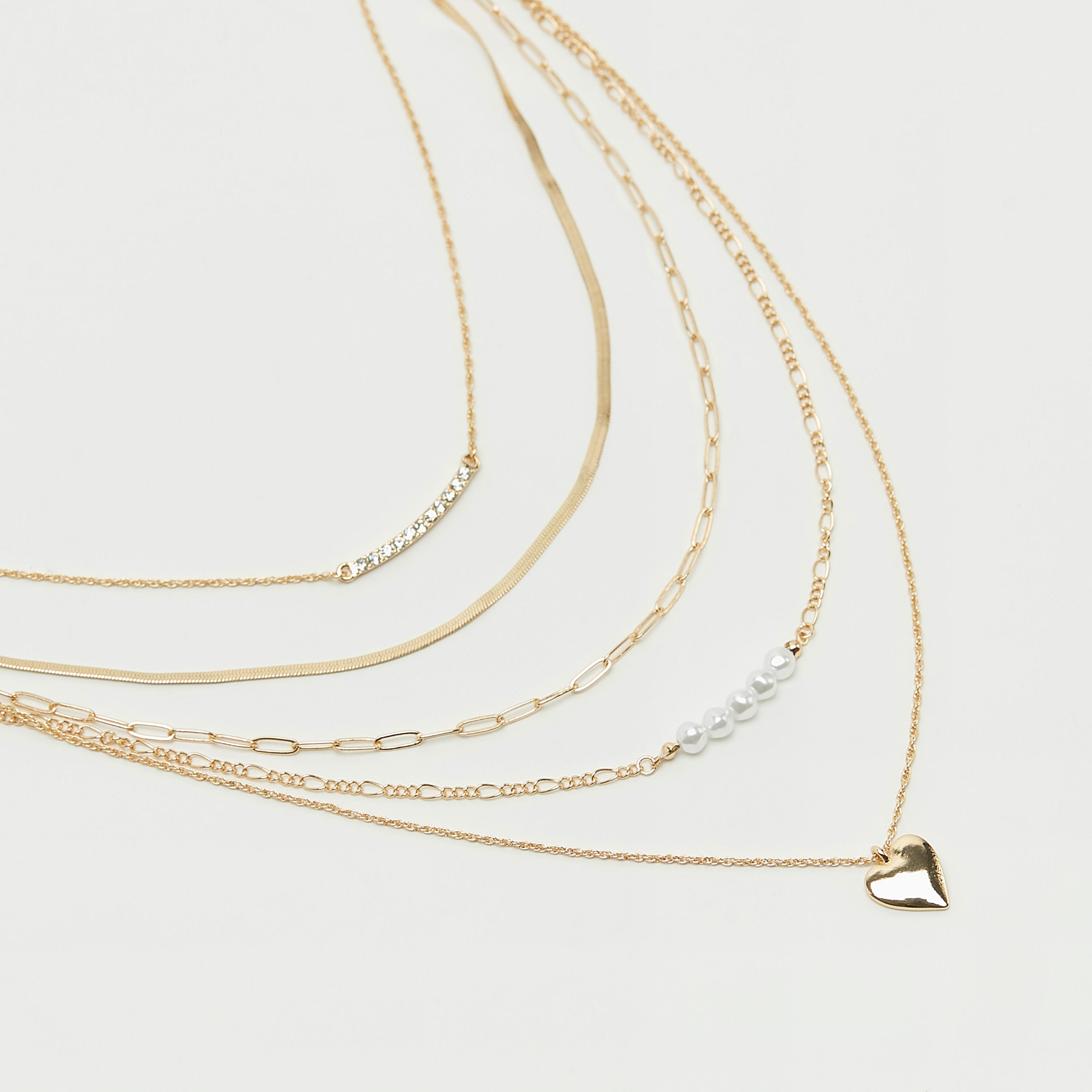 قلادة سلسلة متعدّدة الطبقات مزيّنة بمشبك إغلاق-women-watchesandjewellery-jewellery-necklacesandpendants-image-1