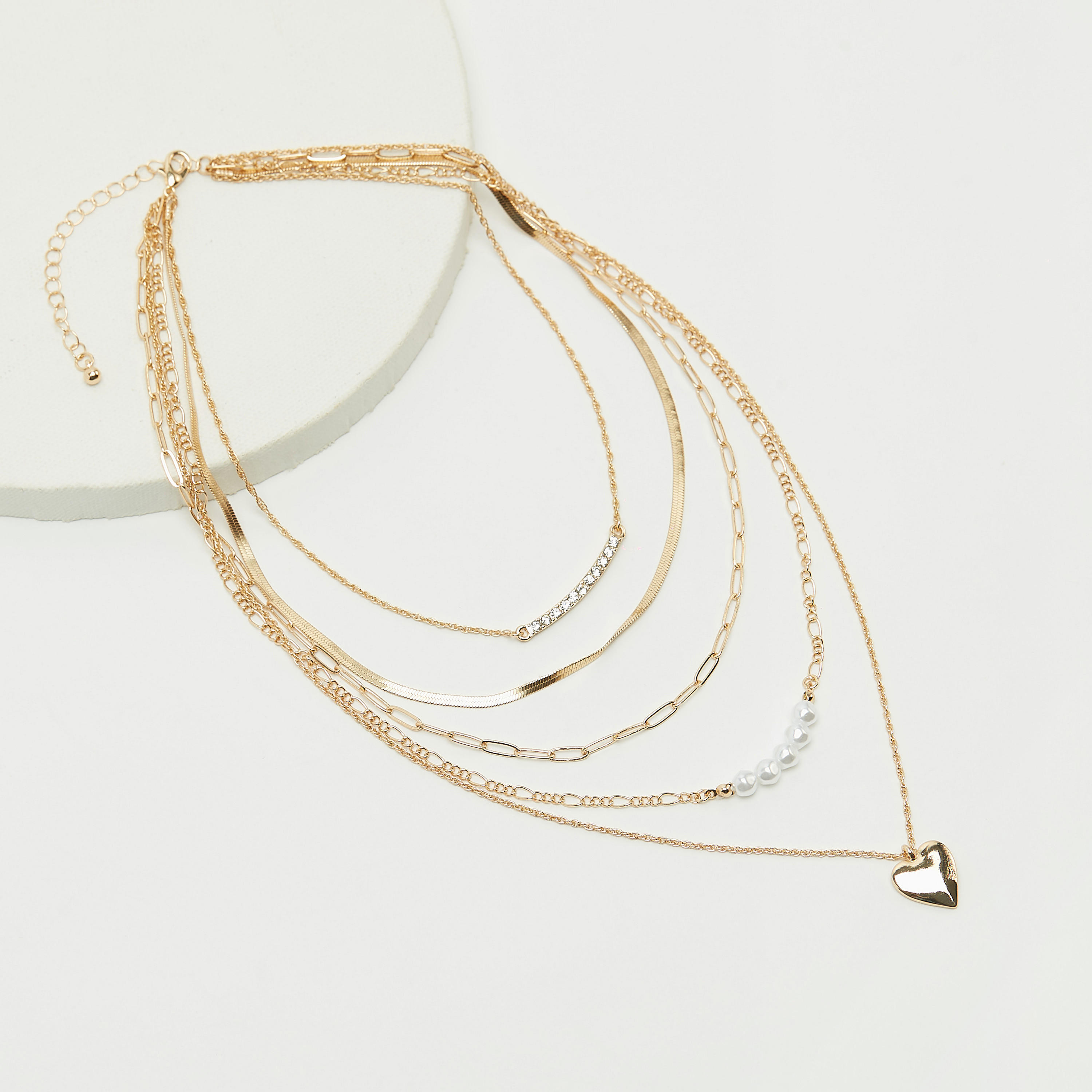 قلادة سلسلة متعدّدة الطبقات مزيّنة بمشبك إغلاق-women-watchesandjewellery-jewellery-necklacesandpendants-image-4