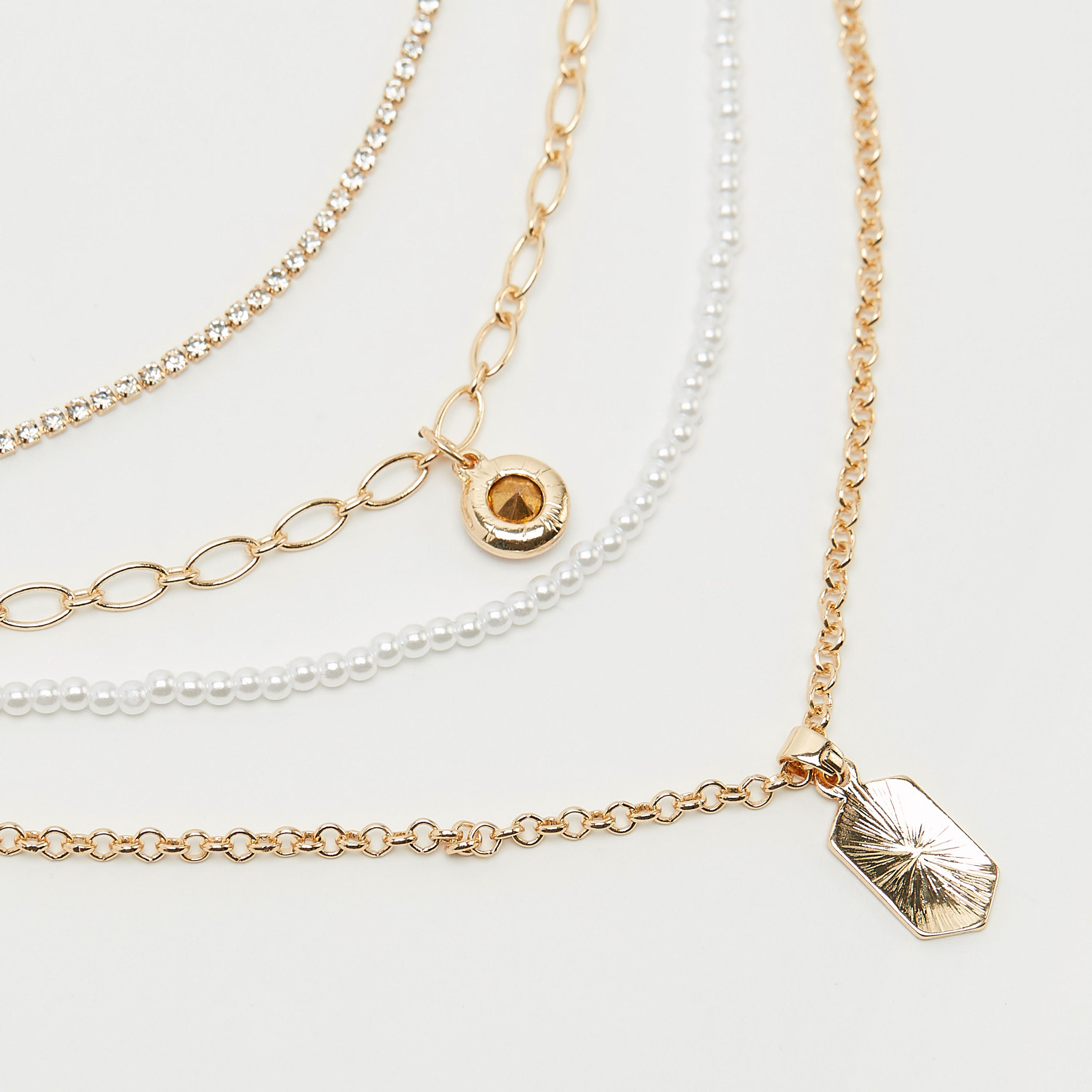 قلادة سلسلة متعدّدة الطبقات مزيّنة بمشبك إغلاق-women-watchesandjewellery-jewellery-necklacesandpendants-image-2