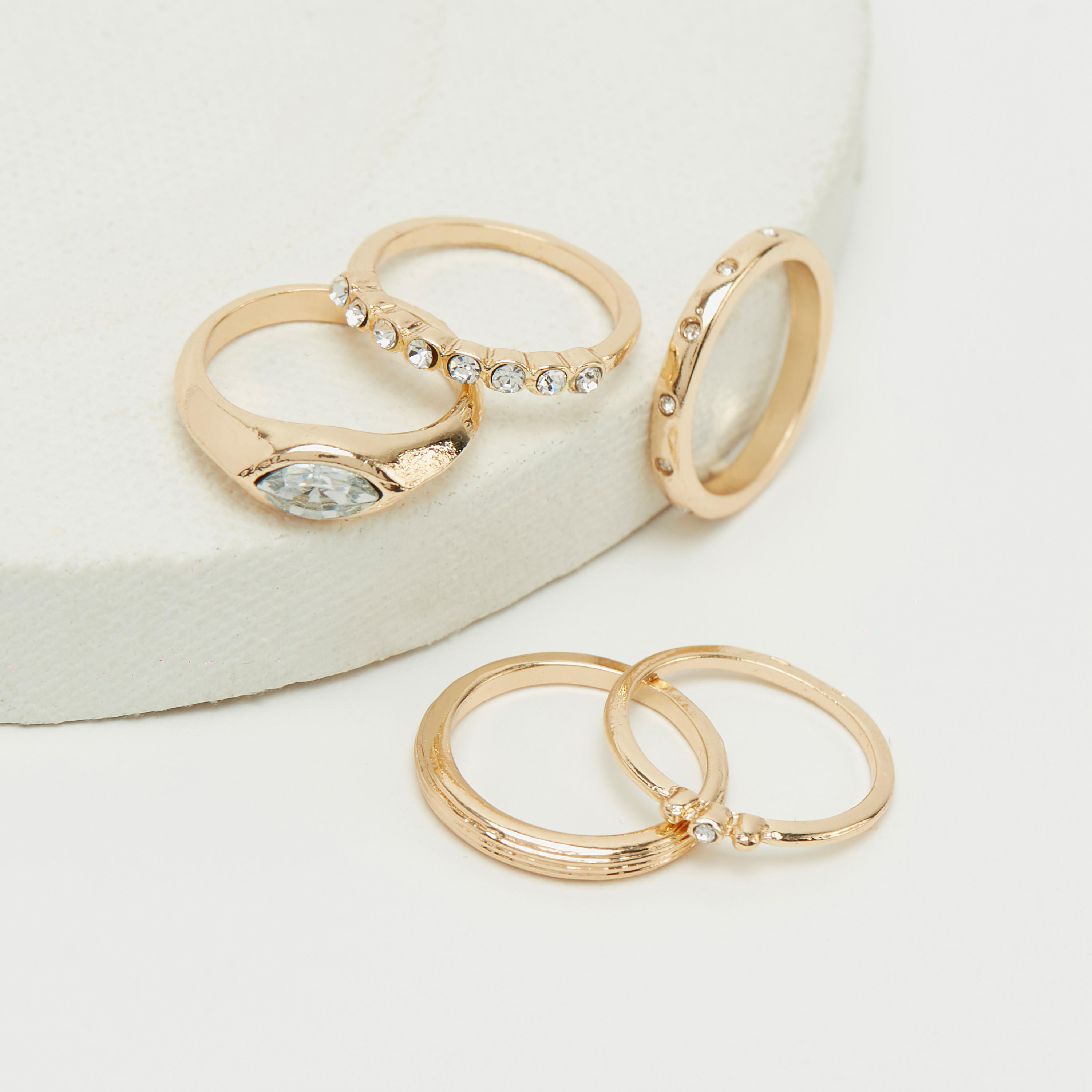 Set of 5 - Embellished Finger Ring-women-watchesandjewellery-jewellery-rings-image-1