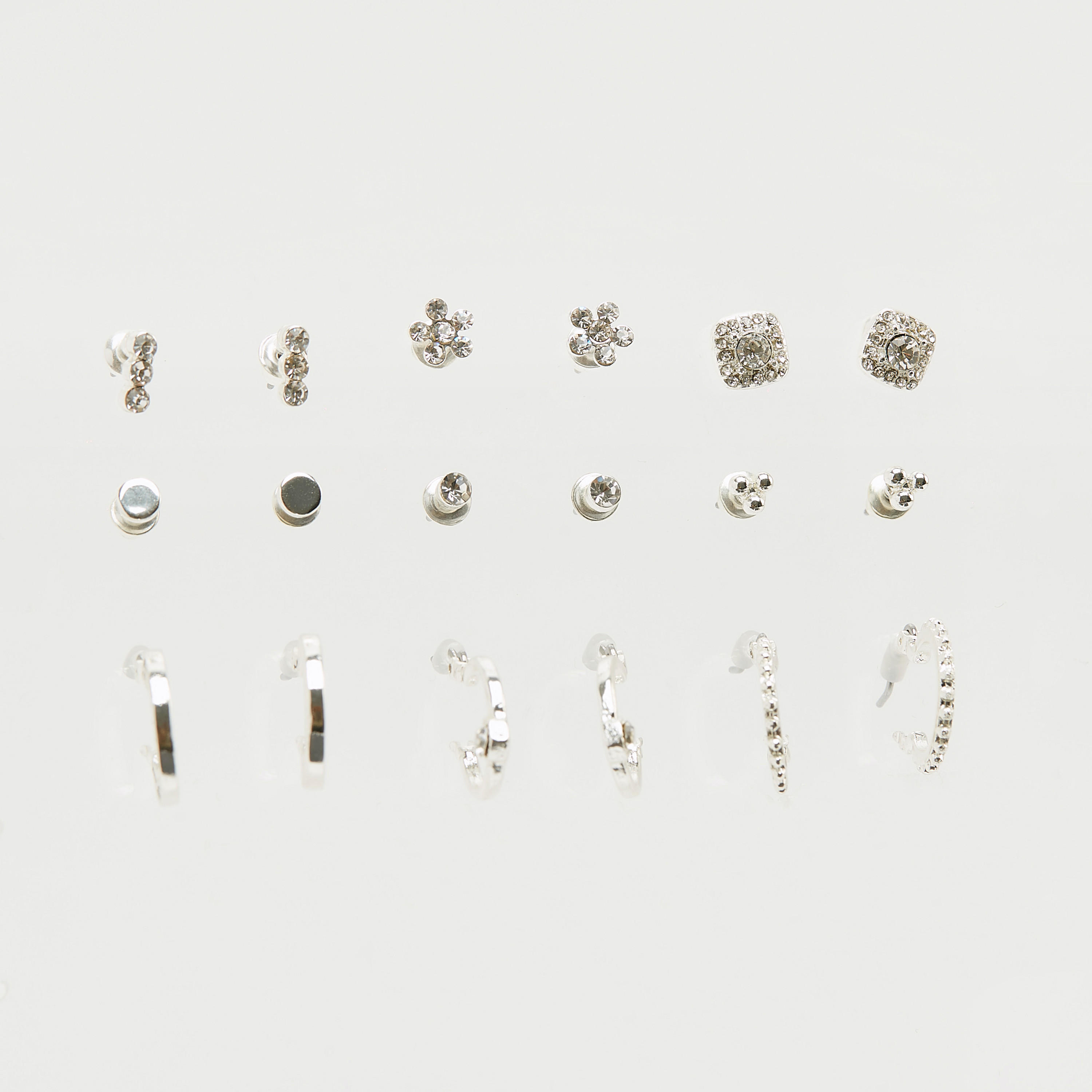 Set of 9 - Assorted Embellished Earrings with Pushback Closure-women-watchesandjewellery-jewellery-earrings-image-1