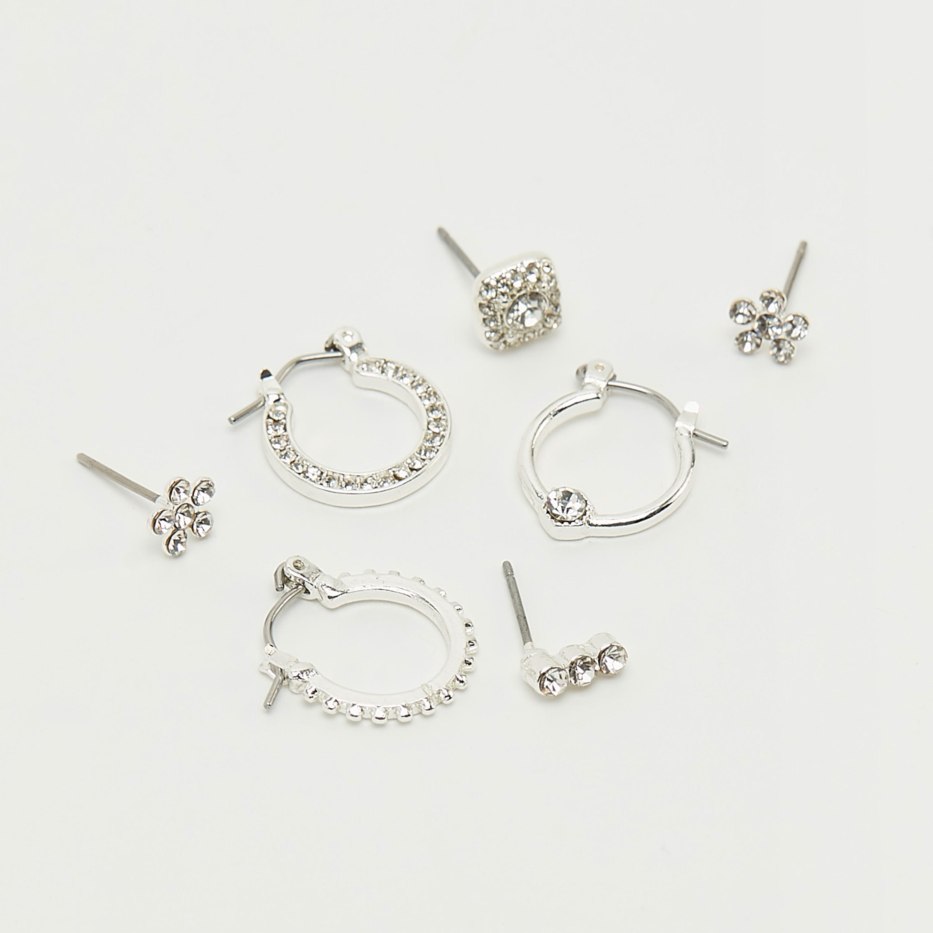 Set of 9 - Assorted Embellished Earrings with Pushback Closure-women-watchesandjewellery-jewellery-earrings-image-3