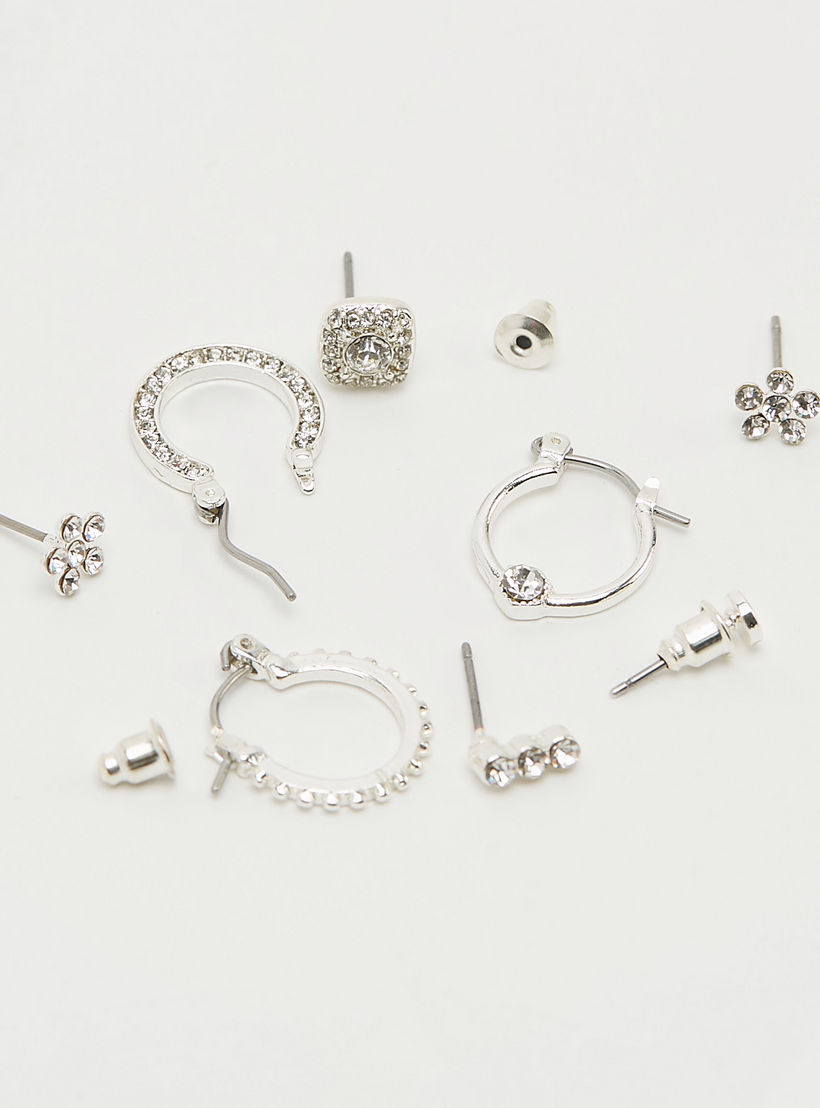 Set of 9 - Assorted Embellished Earrings with Pushback Closure-women-watchesandjewellery-jewellery-earrings-image-4
