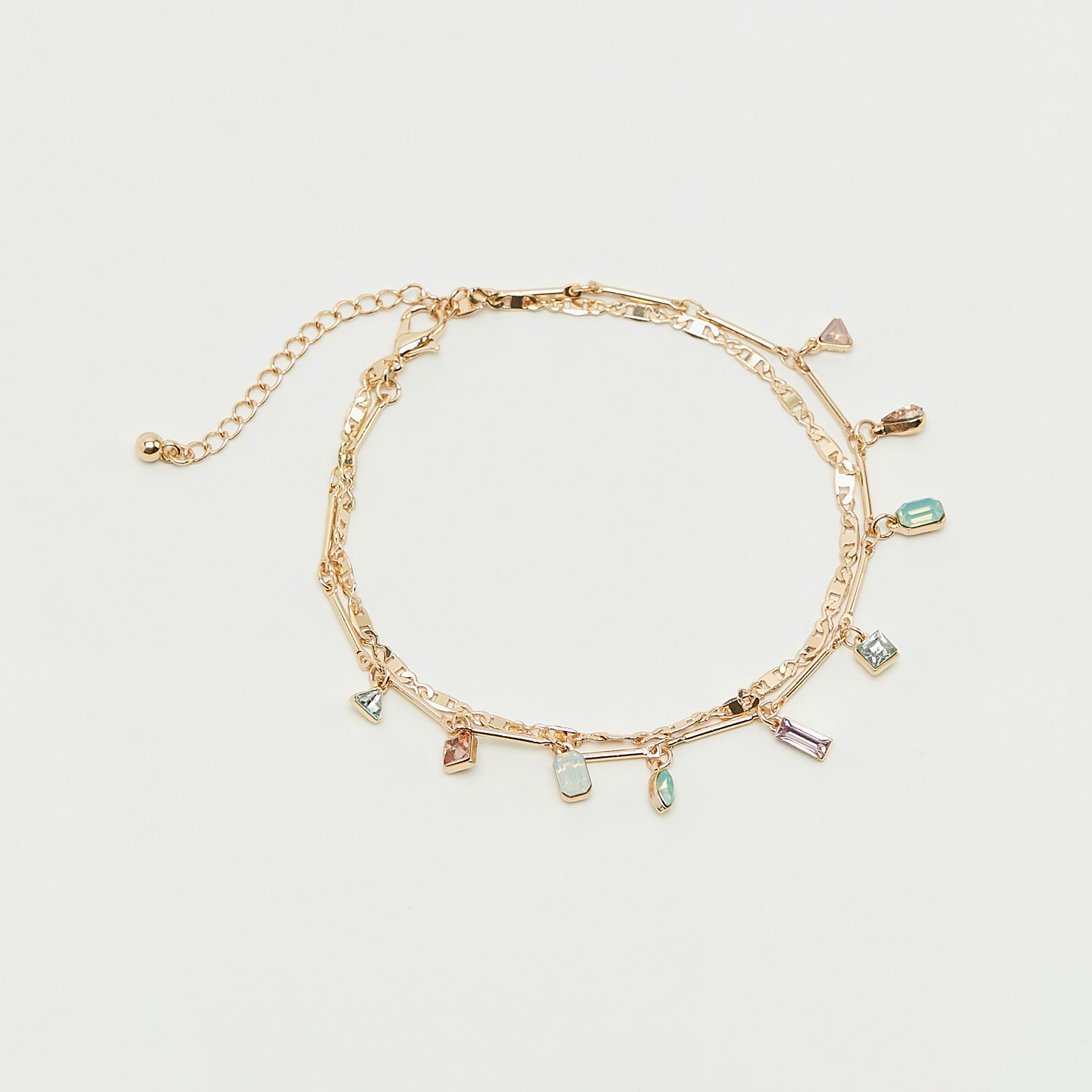 خلخال سلسلة بدلايات مزيّنة ومشبك إغلاق-women-watchesandjewellery-jewellery-anklets-image-1