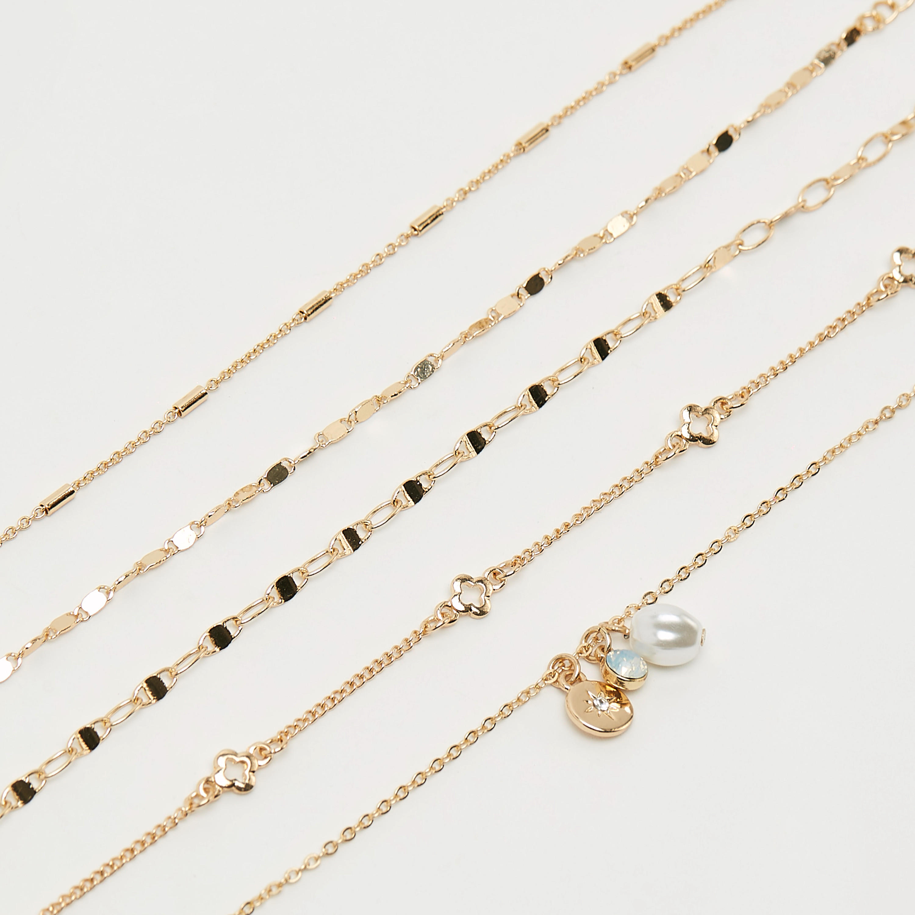 سوار سلسلة بمشبك إغلاق - طقم من 5 قطع-women-watchesandjewellery-jewellery-banglesandbracelets-image-5