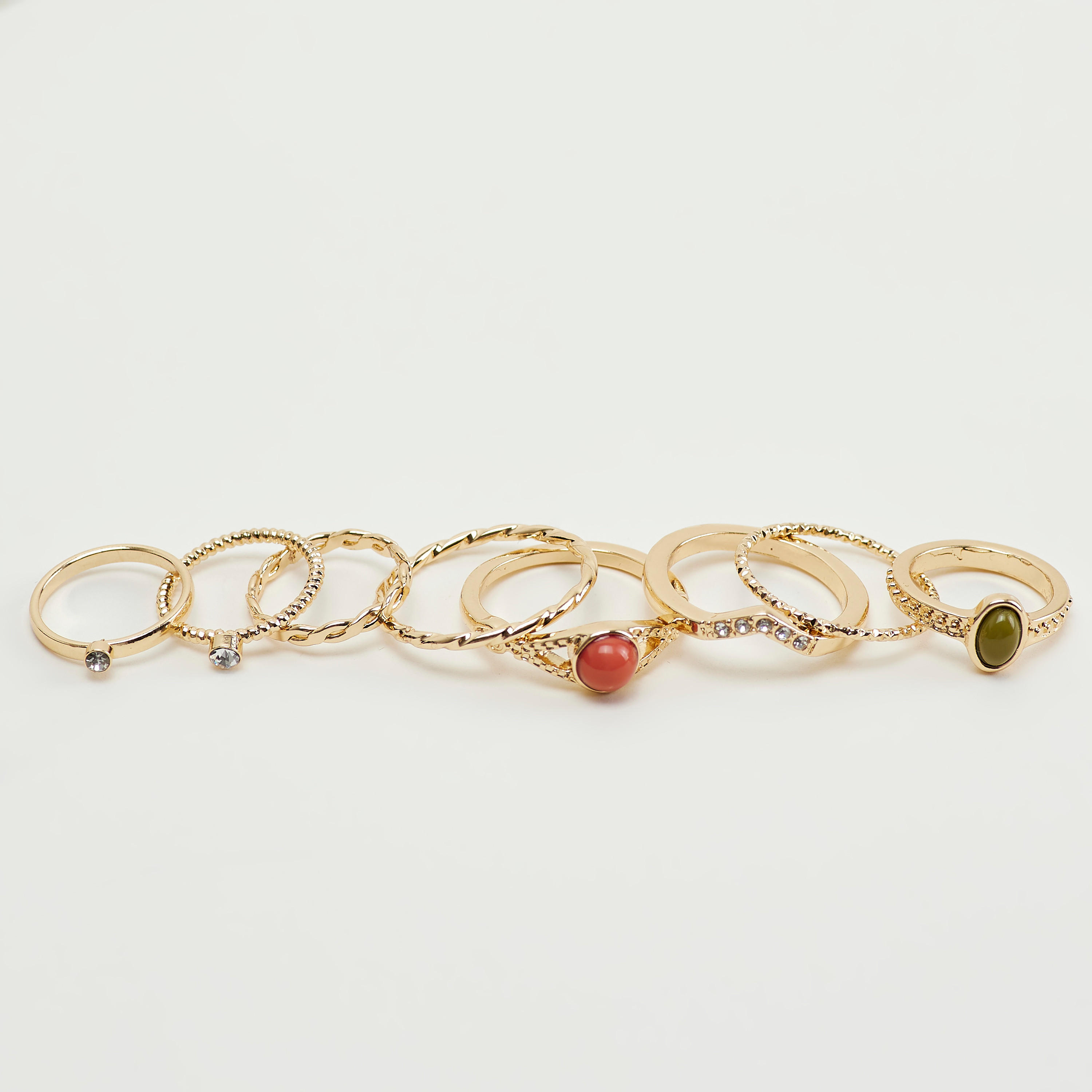 طقم خواتم مزيّنة - 8 قطع-women-watchesandjewellery-jewellery-rings-image-3
