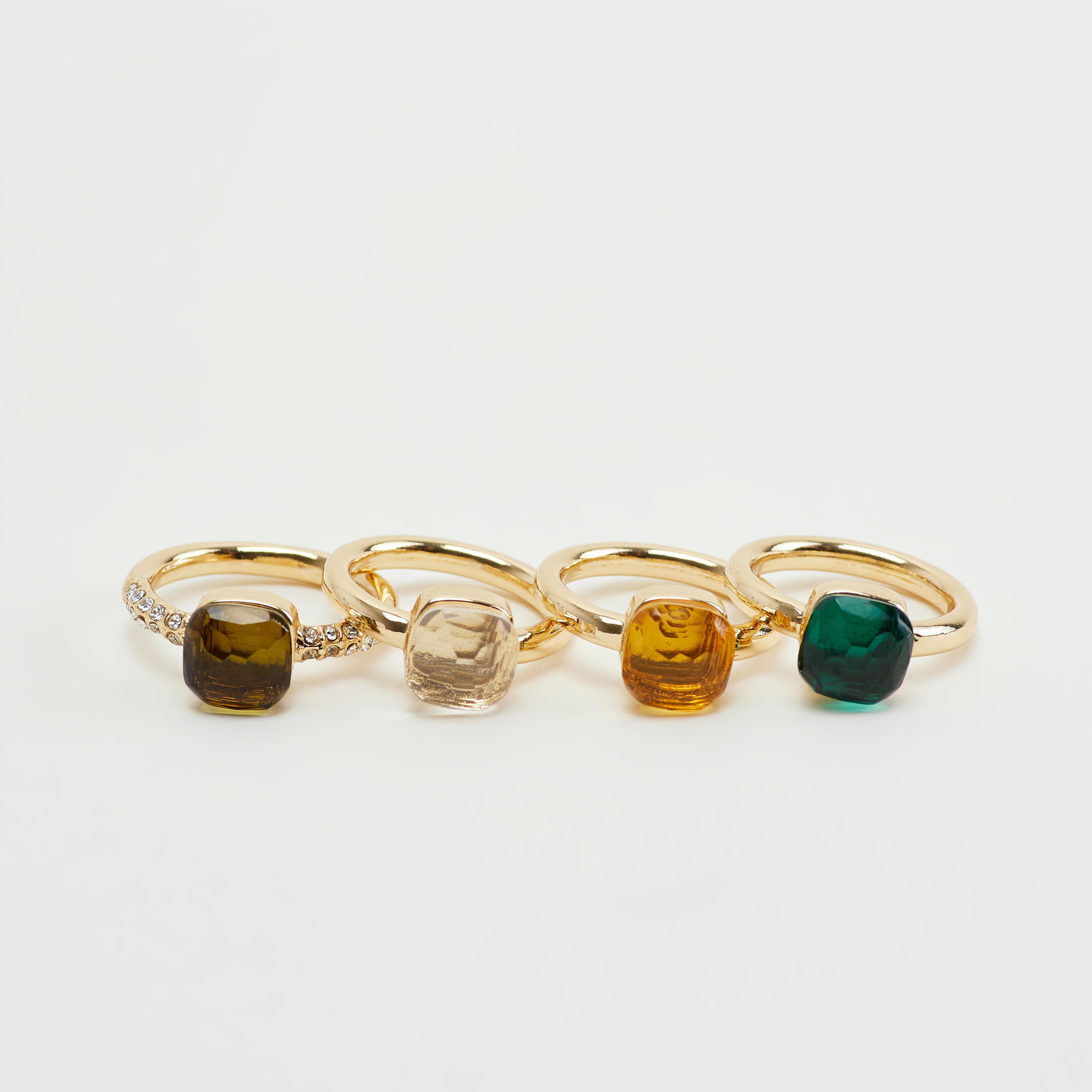 طقم خواتم مزيّنة - 4 قطع-women-watchesandjewellery-jewellery-rings-image-3